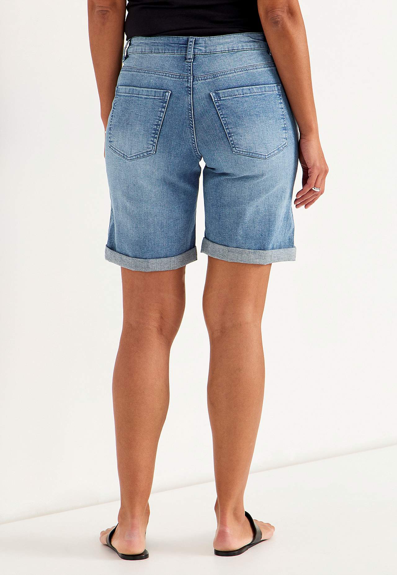 Denimshorts med komfortabelt stræk