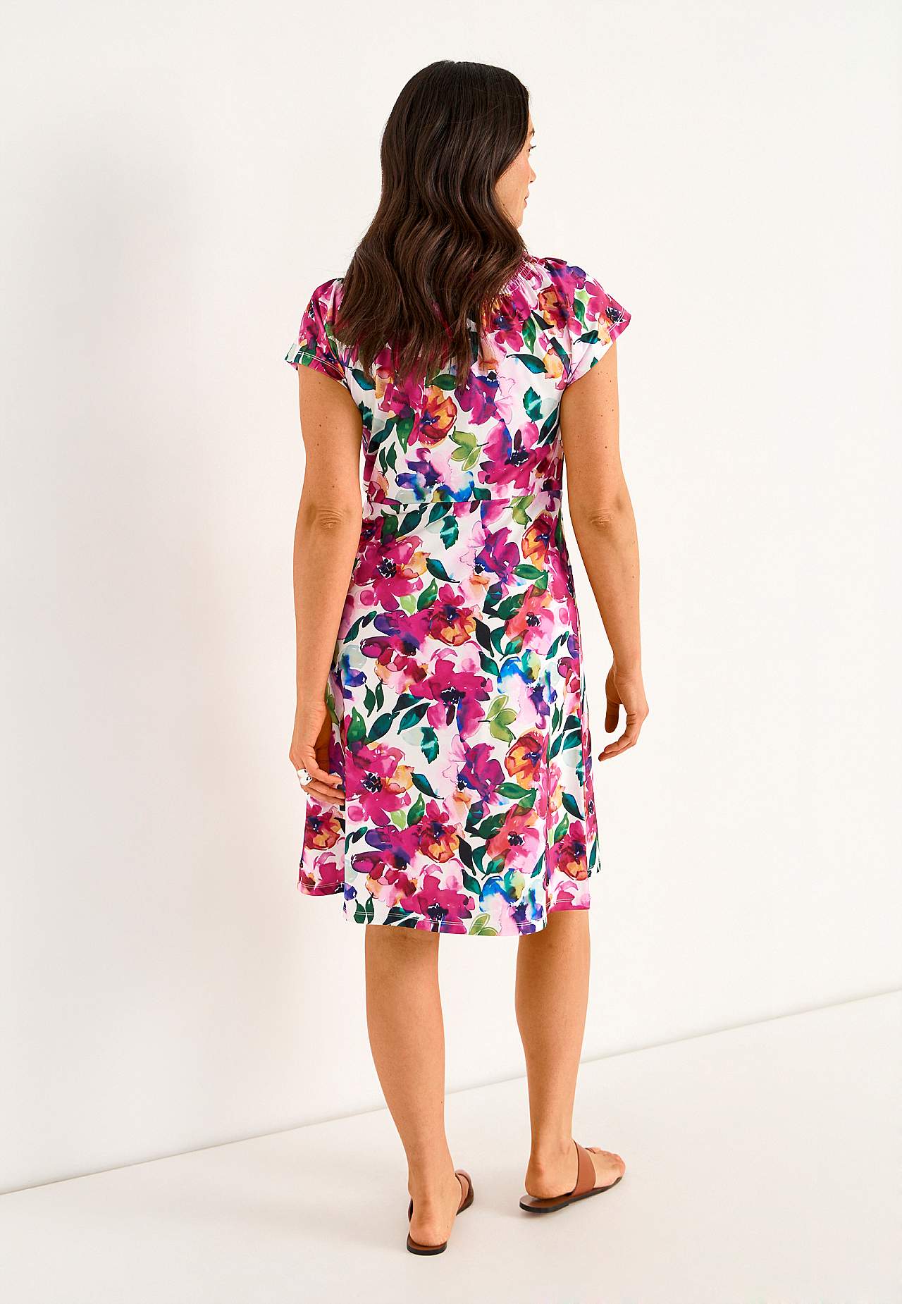 Jerseykjole med et blomstermønster