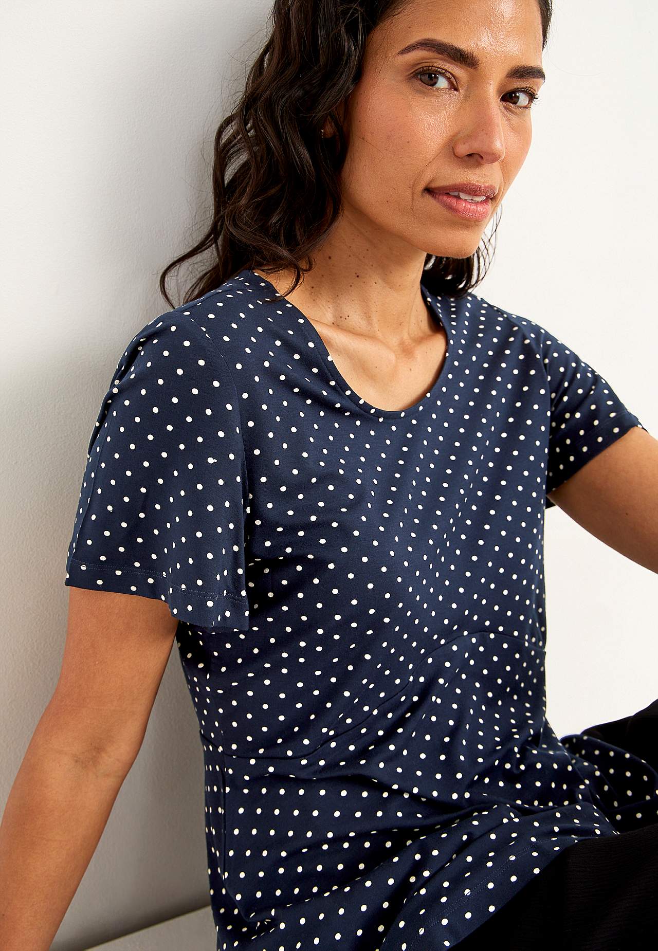 Mønstret jerseytop
