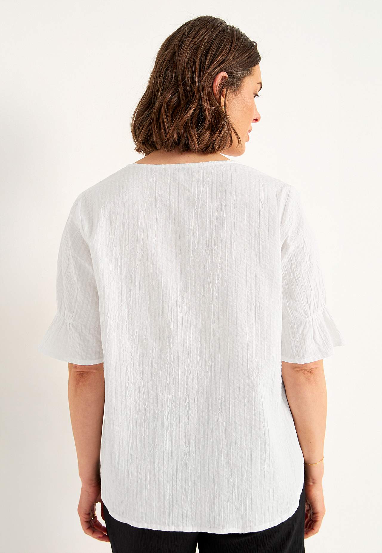 Bluse i seersucker