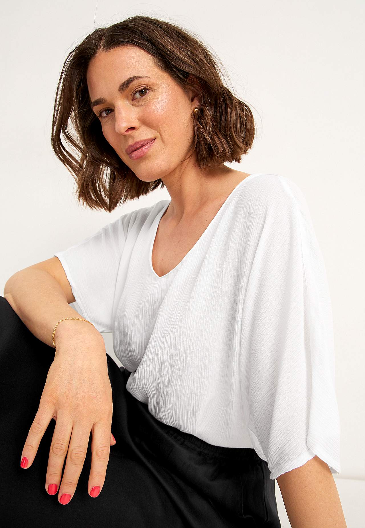 Bluse i viskosecrepe