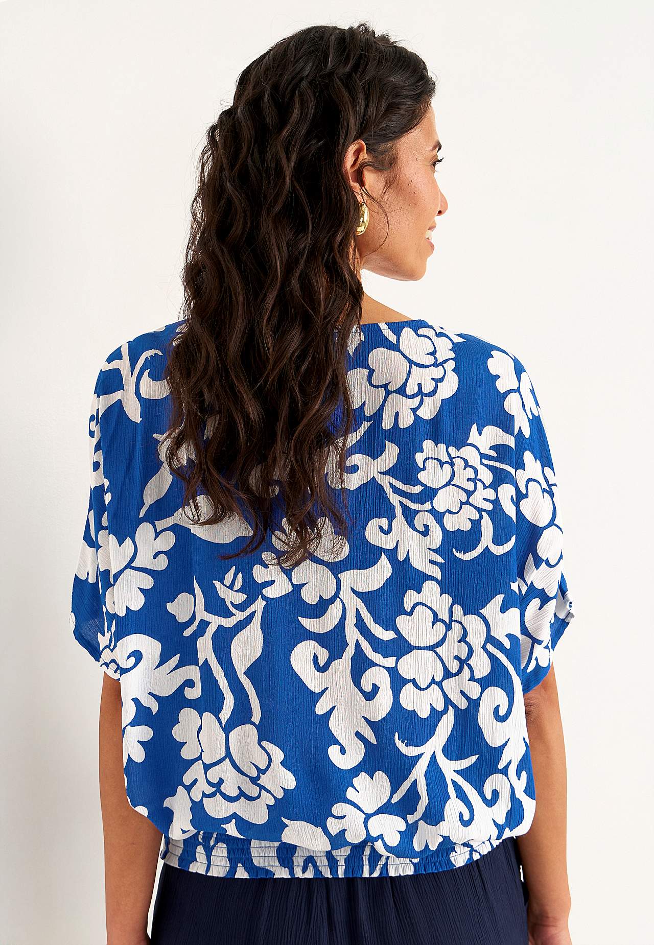 Bluse i viskosecrepe