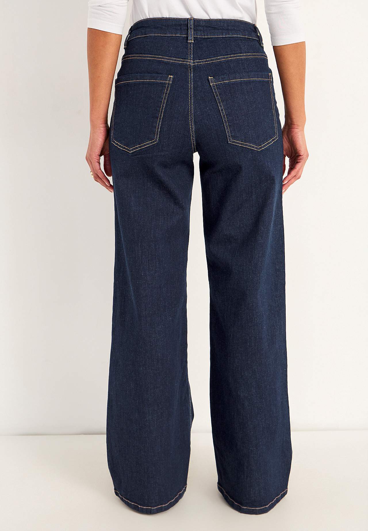 Brede, lange jeans med høj talje