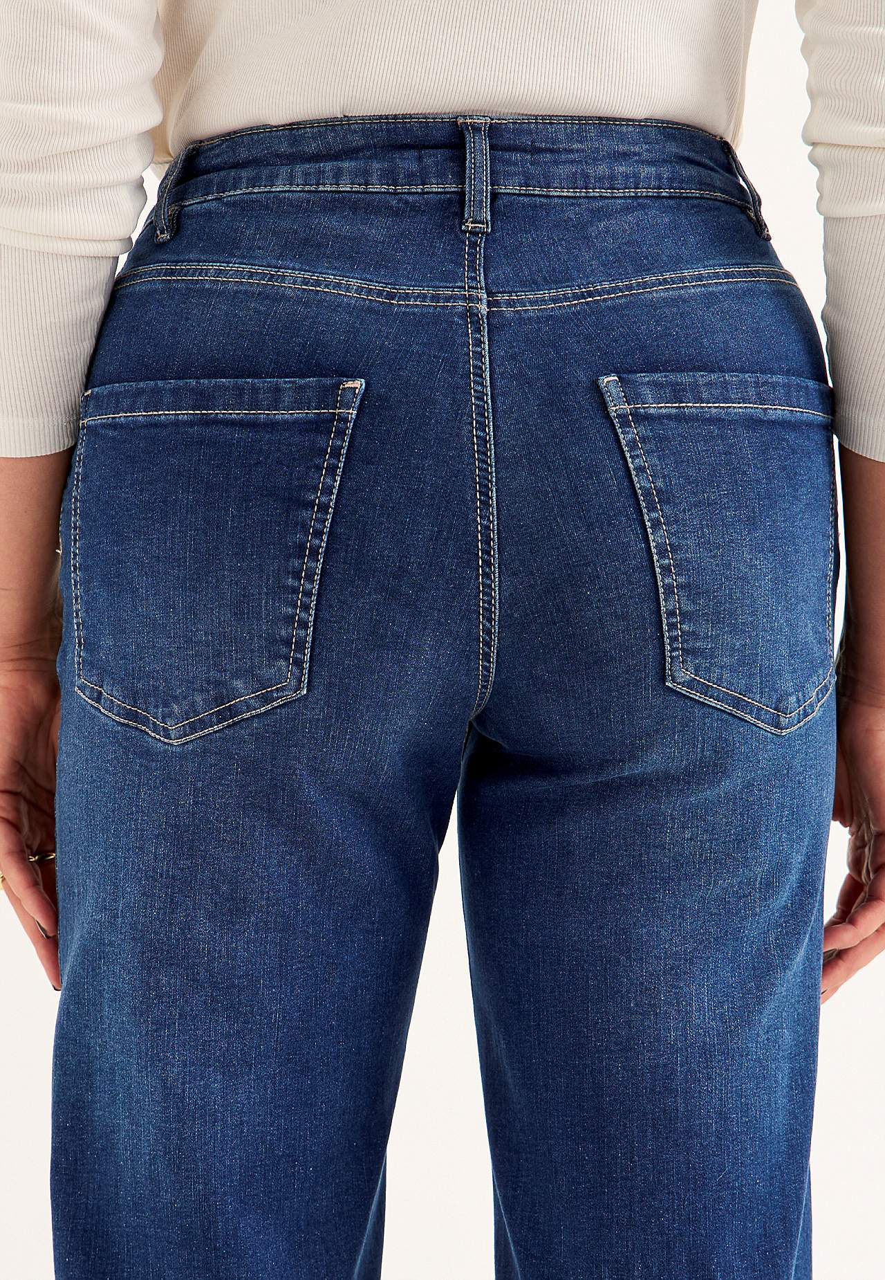 Brede, lange jeans med høj talje Renata