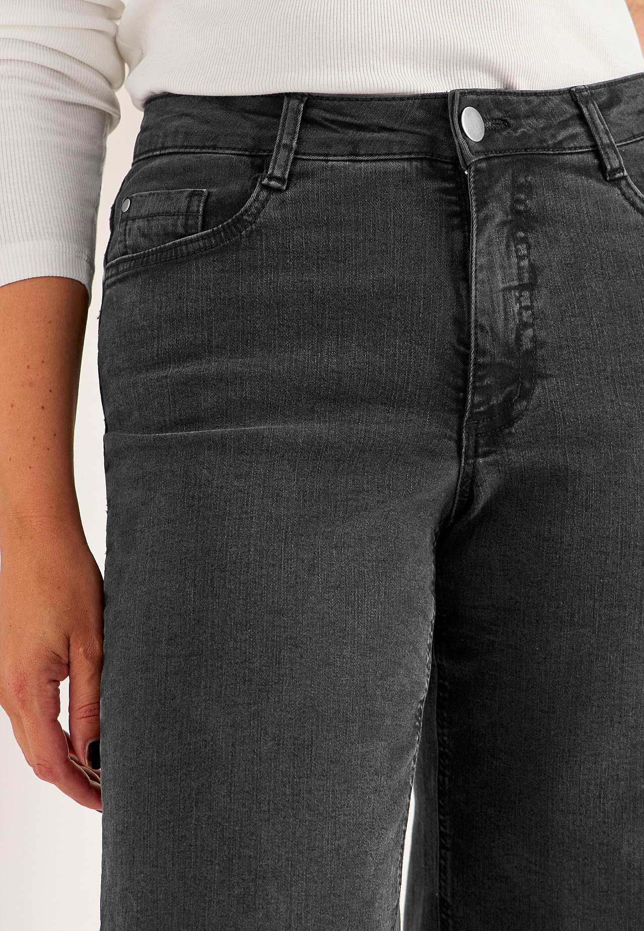 Brede, lange jeans med høj talje Renata
