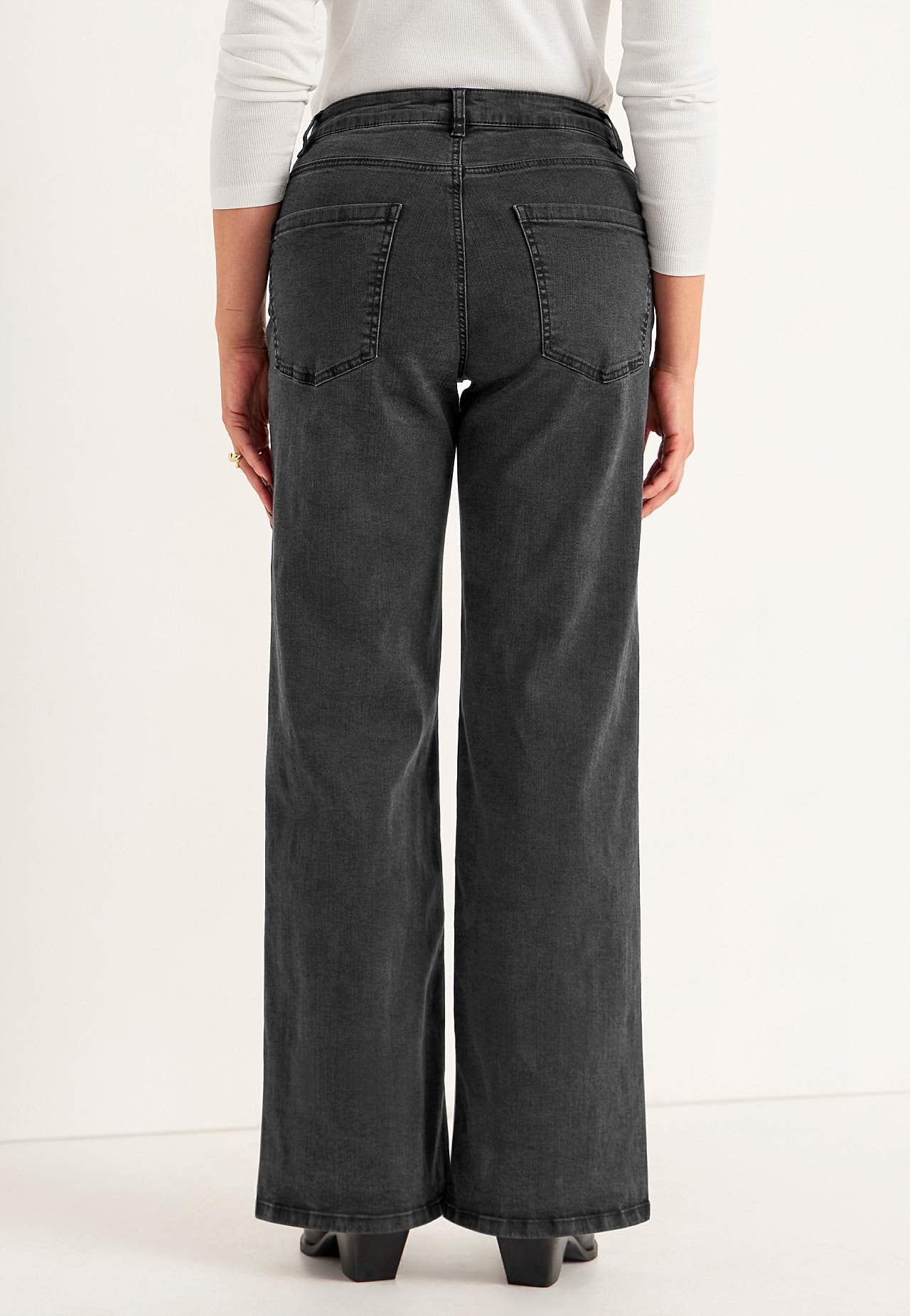 Brede, lange jeans med høj talje Renata