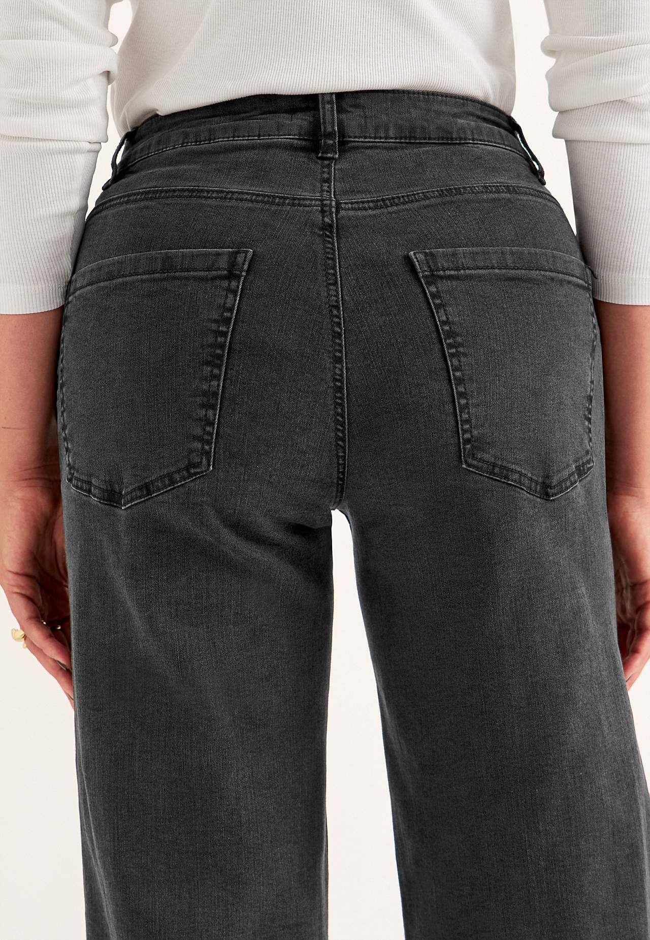 Brede, lange jeans med høj talje Renata