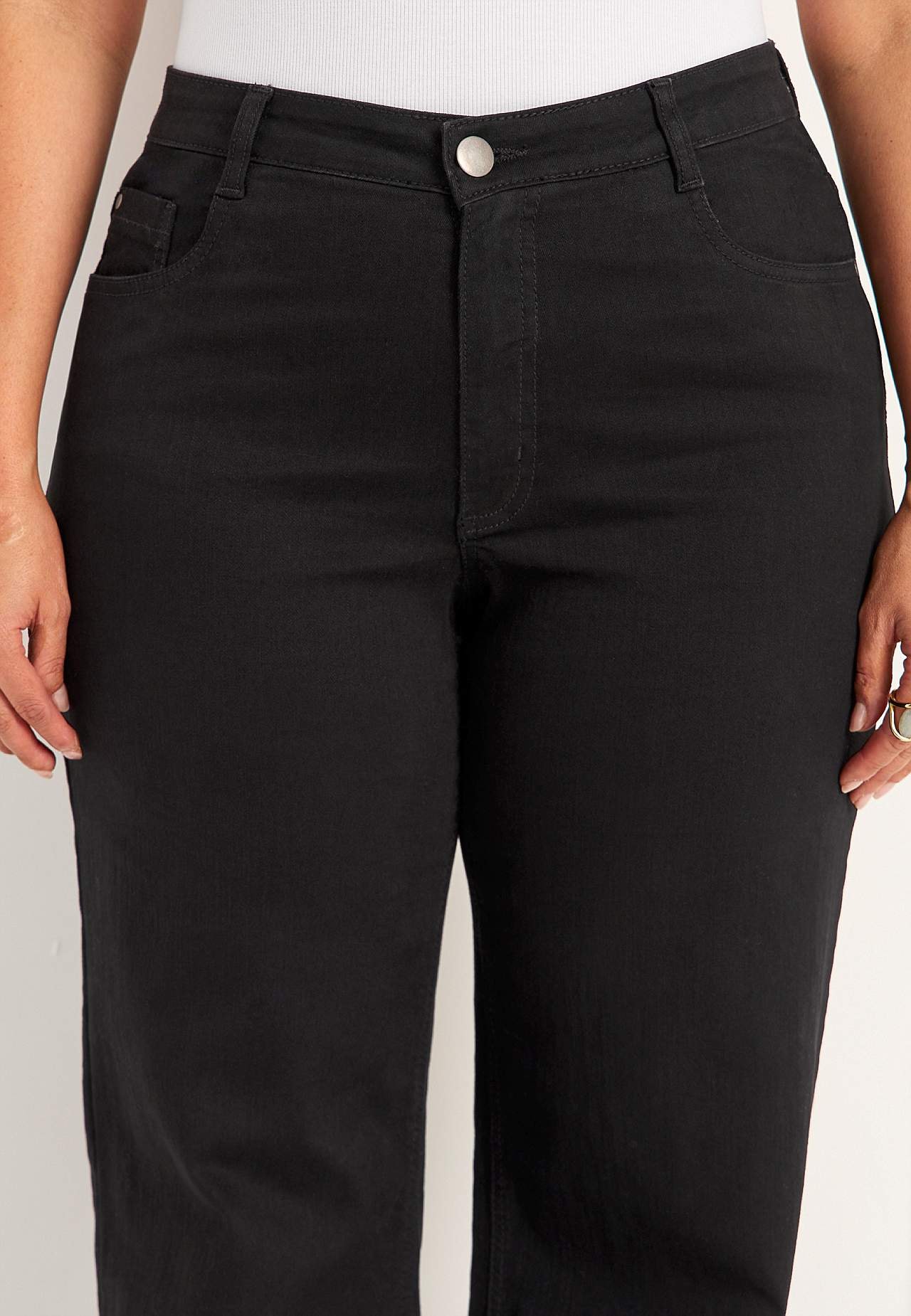 Brede, lange jeans med høj talje Renata