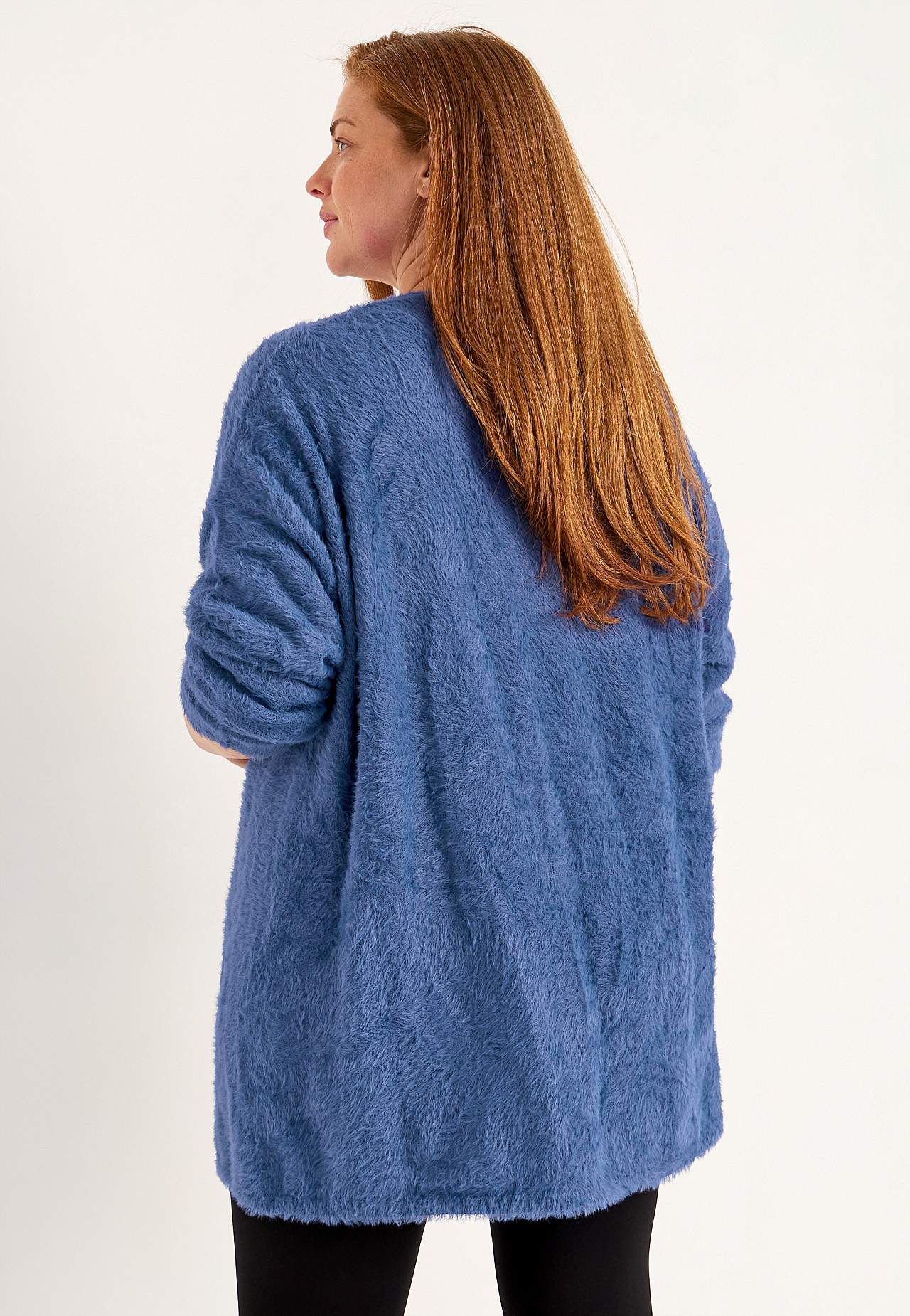 Strikket, åben cardigan