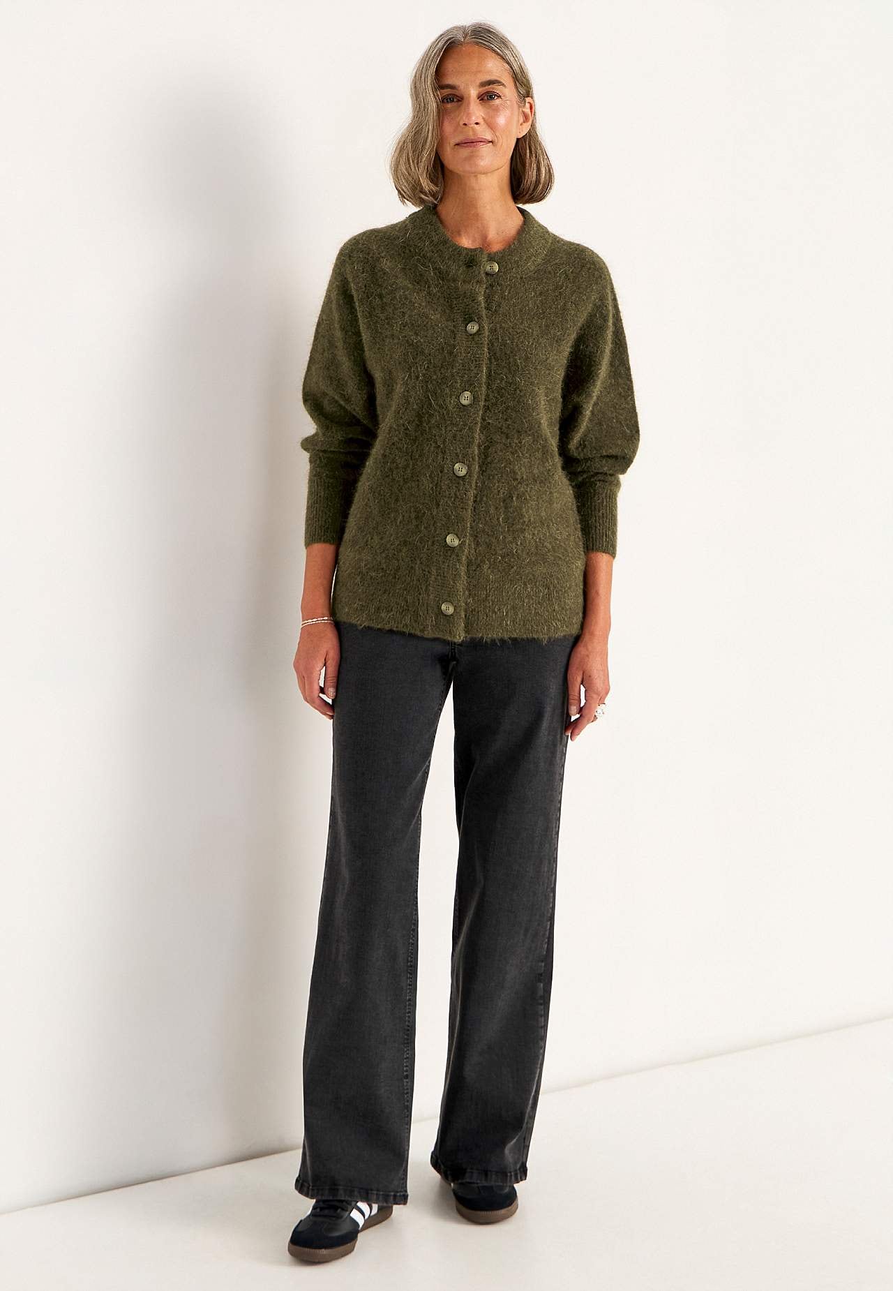Cardigan Premium i mohair- og uldblanding