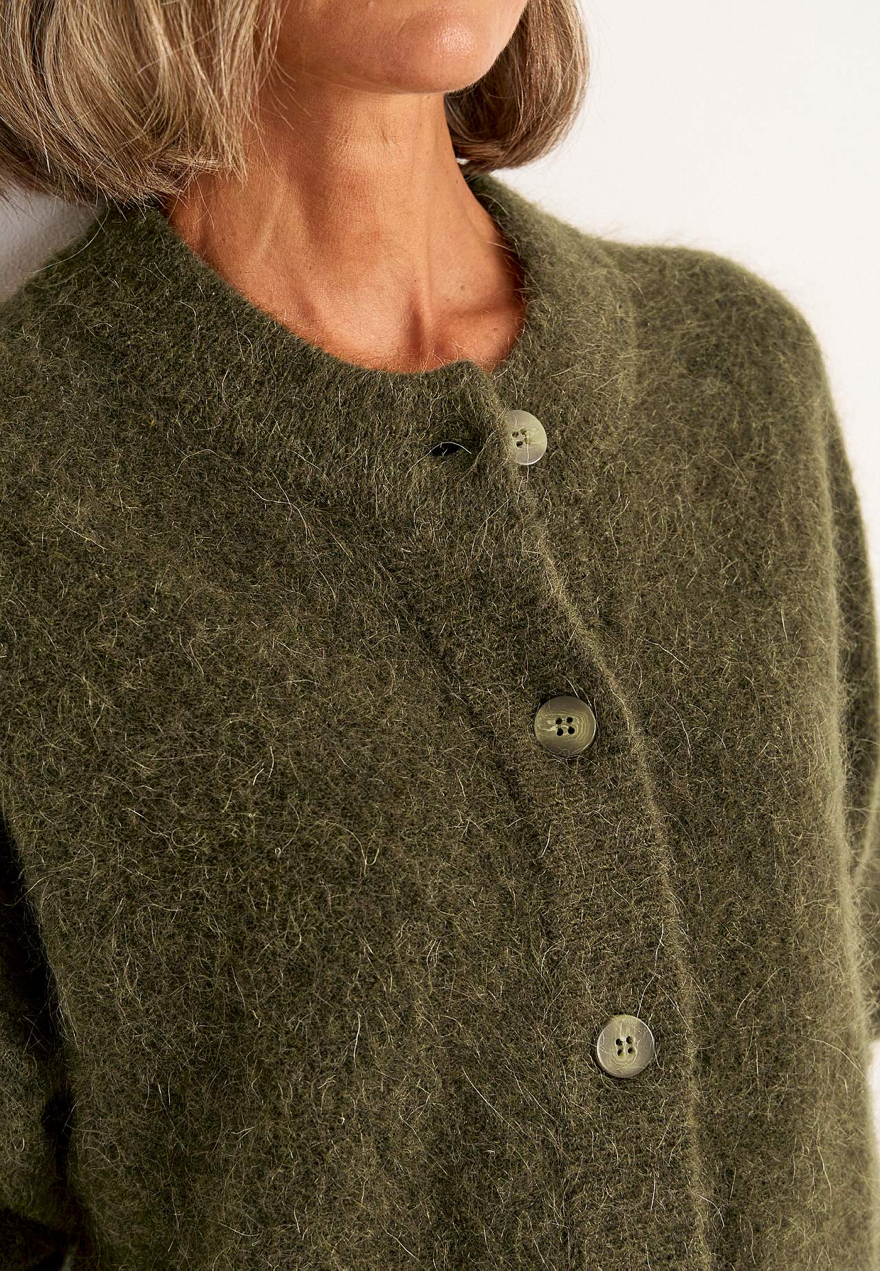 Cardigan Premium i mohair- og uldblanding
