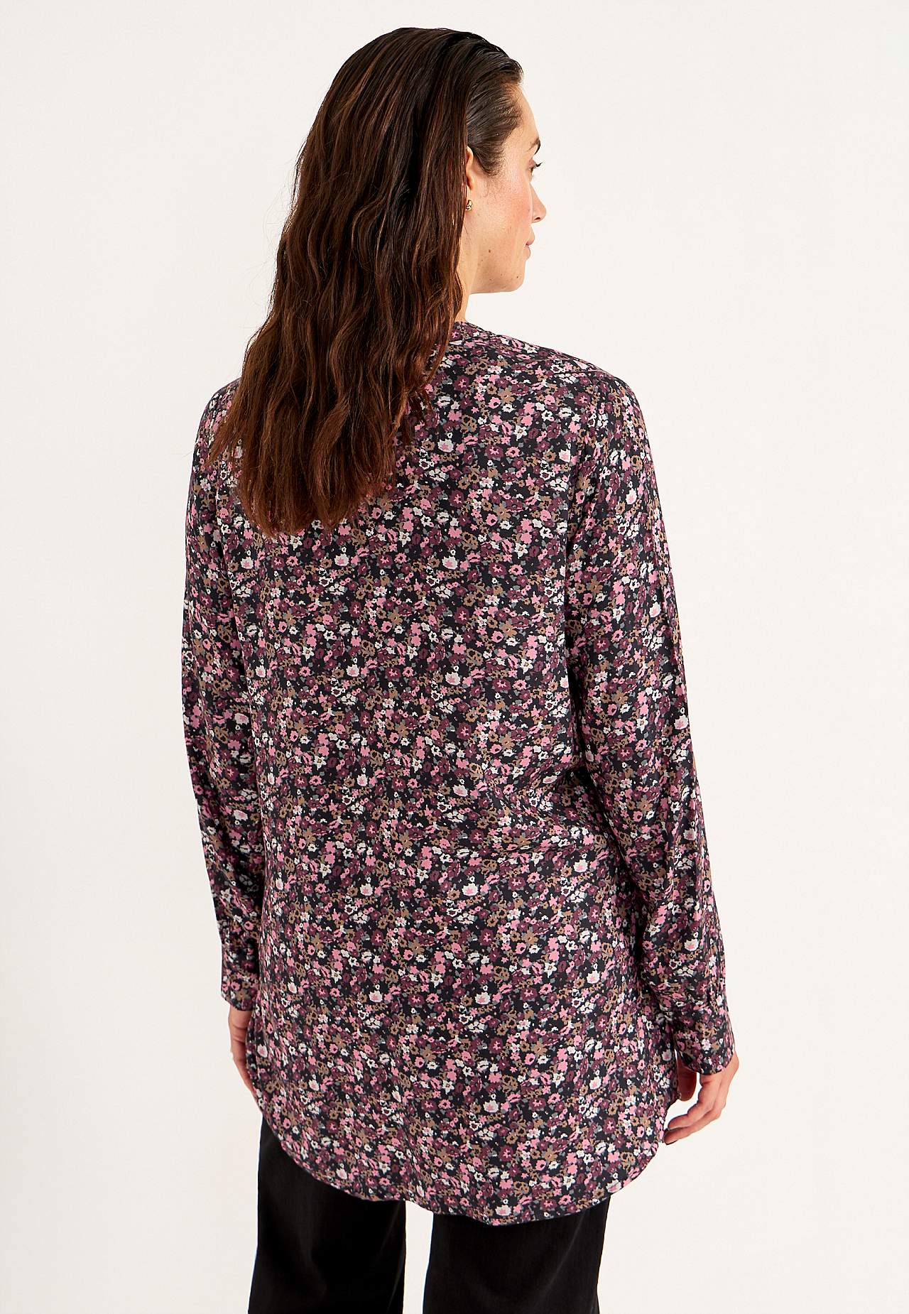 Vævet tunika med knapper