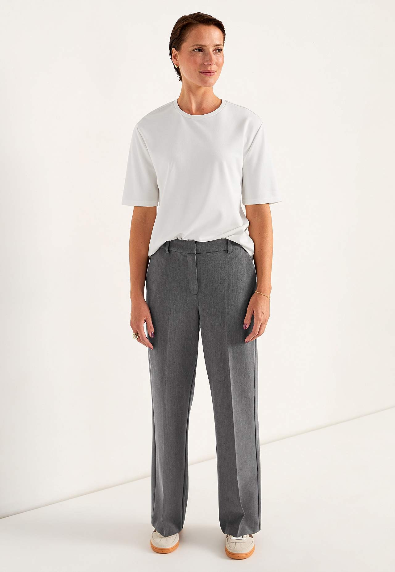 Jakkesætsbukser med pressefold Pia