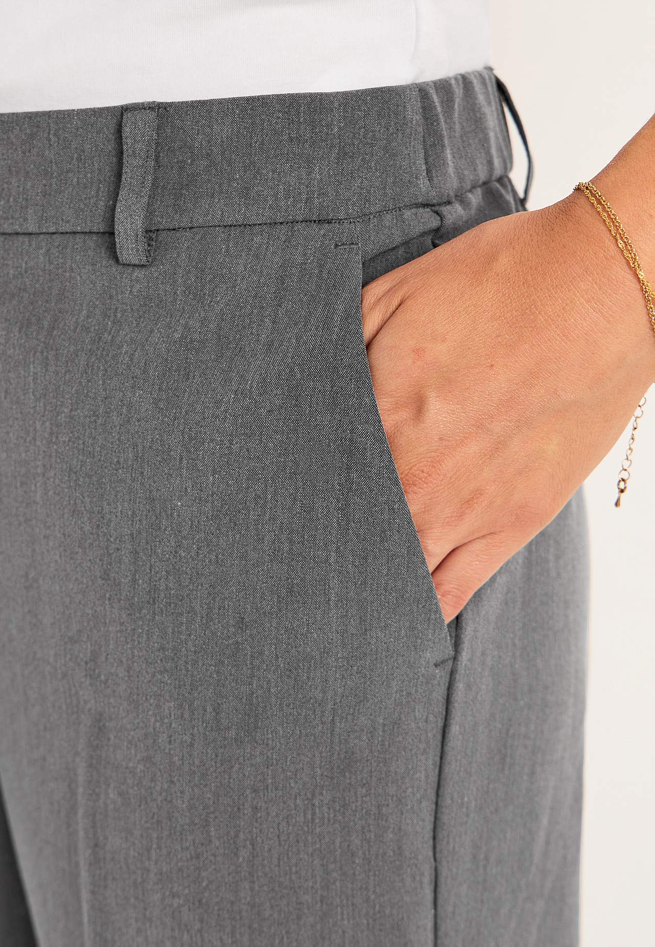 Jakkesætsbukser med pressefold Pia