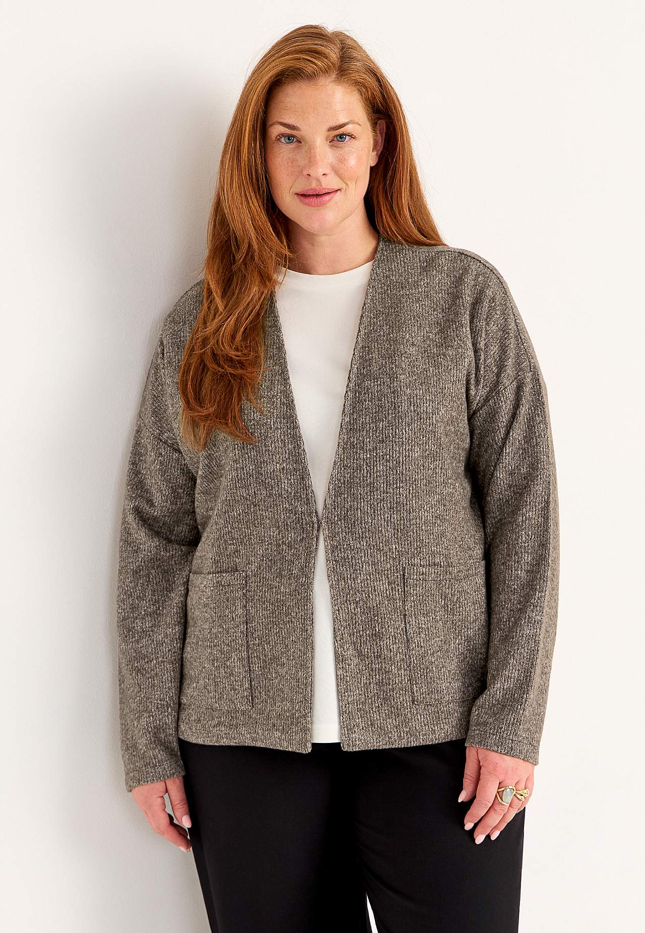 Superblød cardigan med lommer