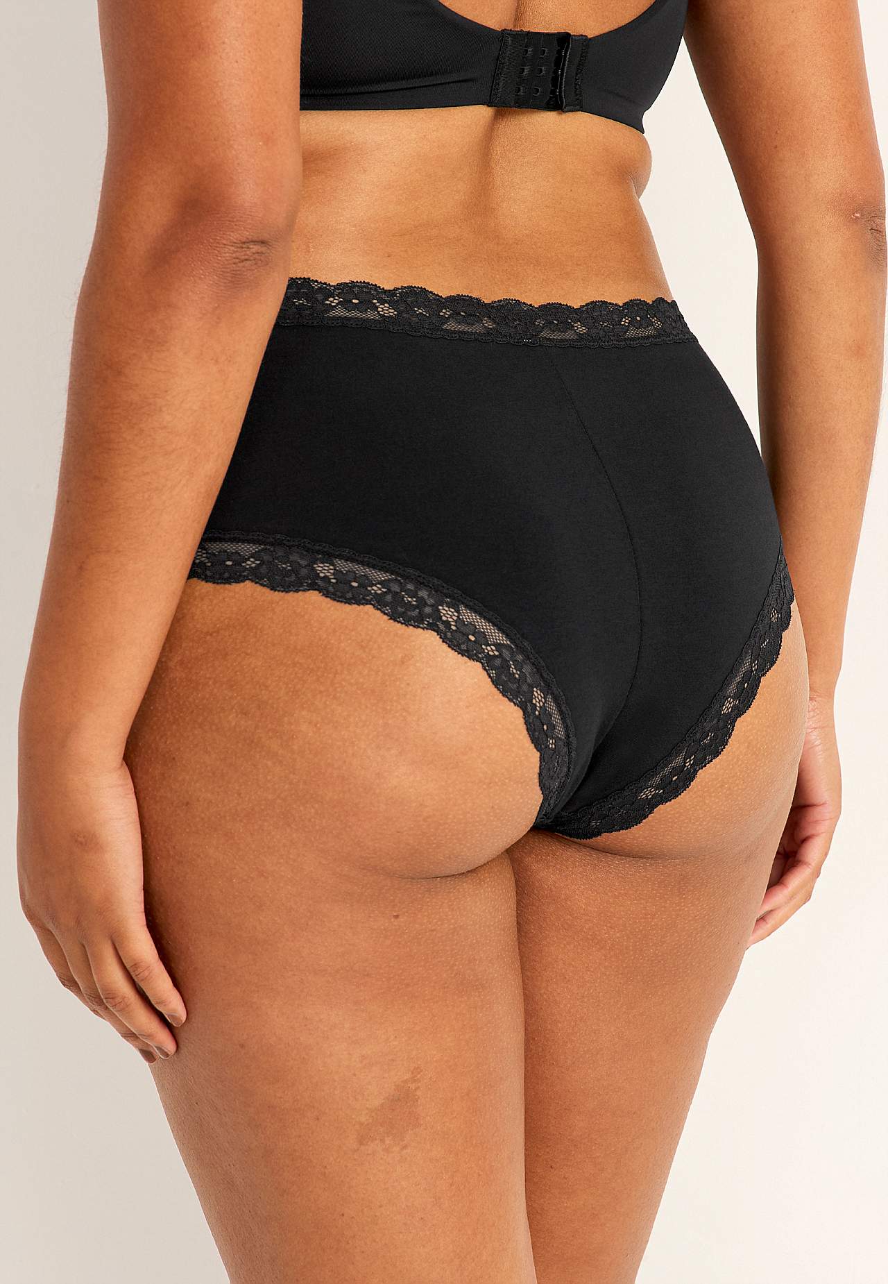 Bomuldstrusse med blondekant 3-pak 3-pack