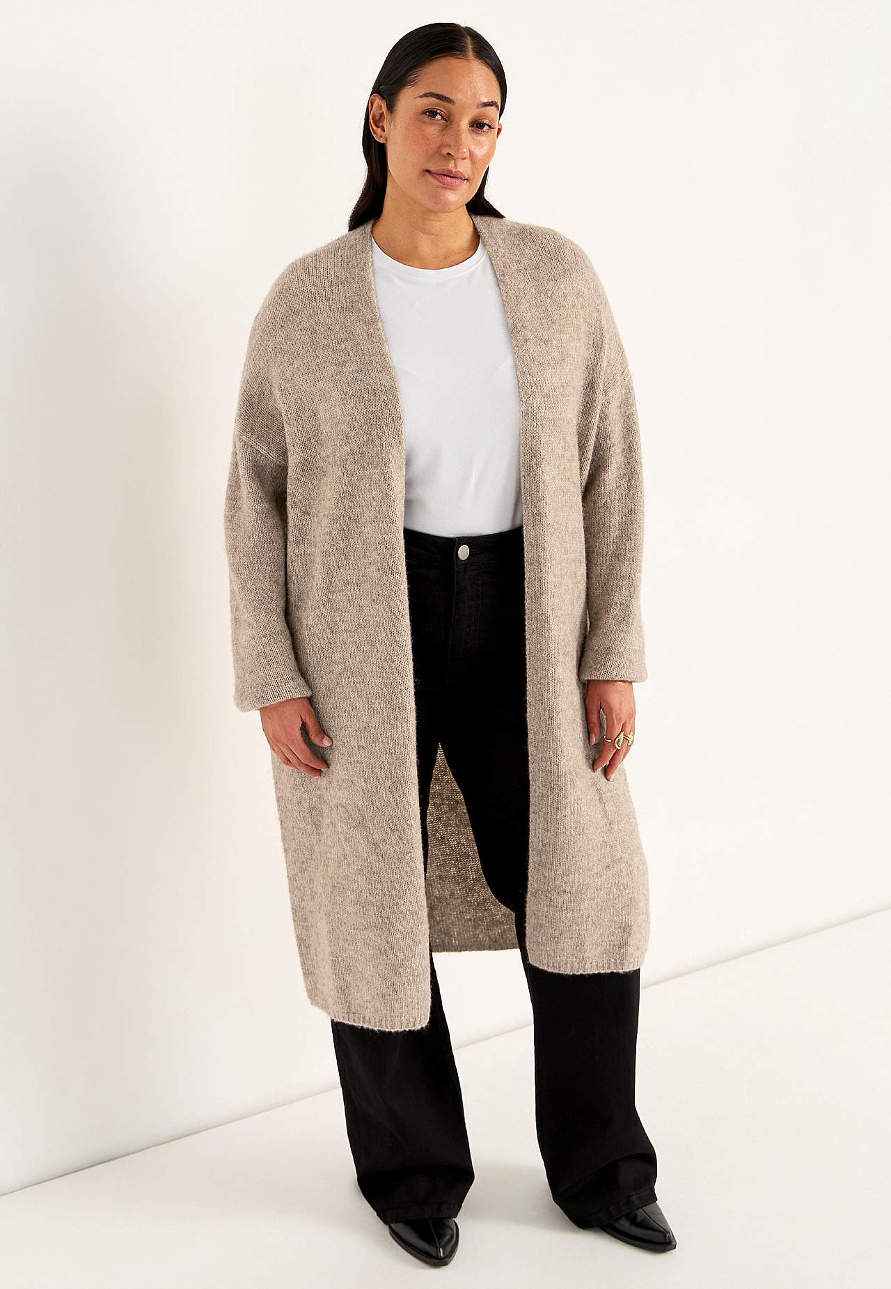 Strikket, lang cardigan