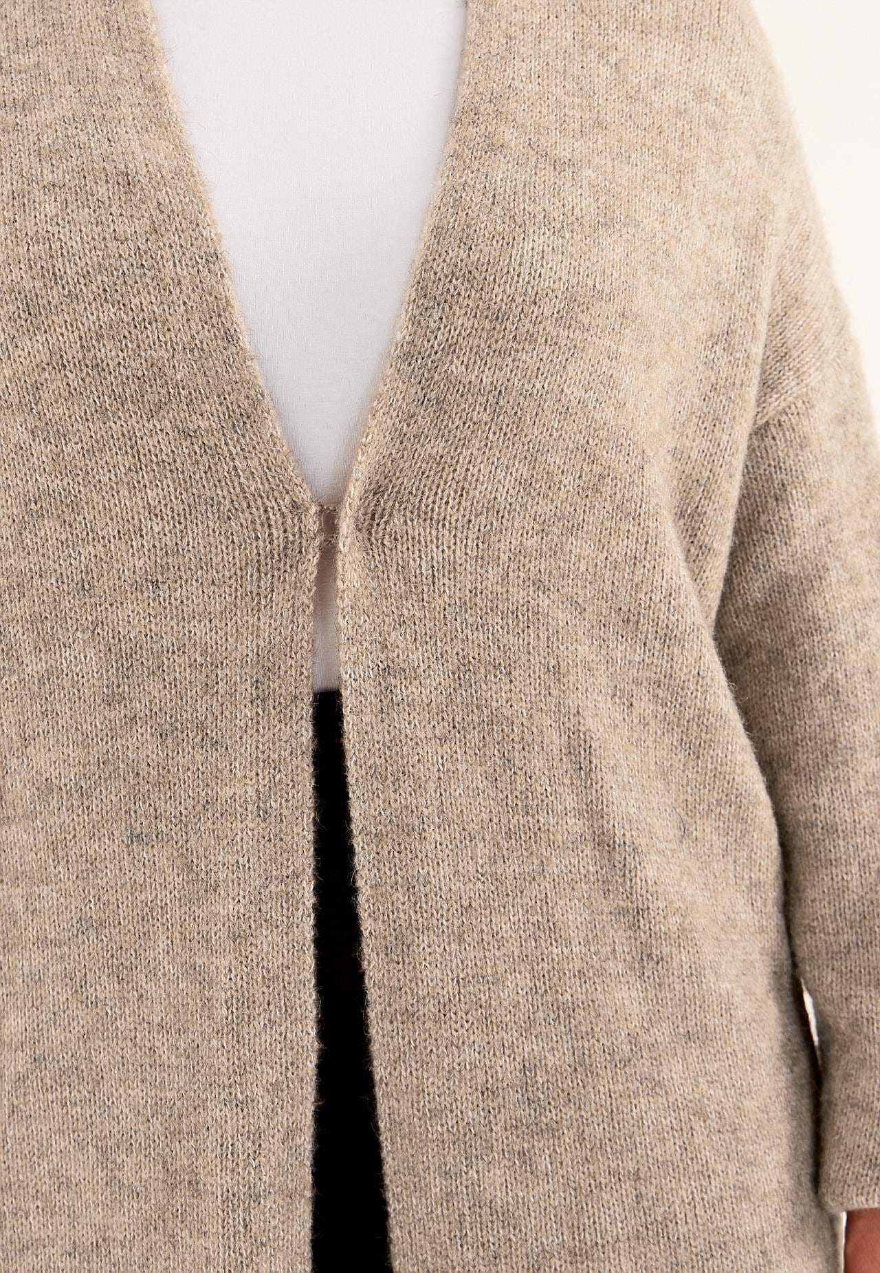 Strikket, lang cardigan