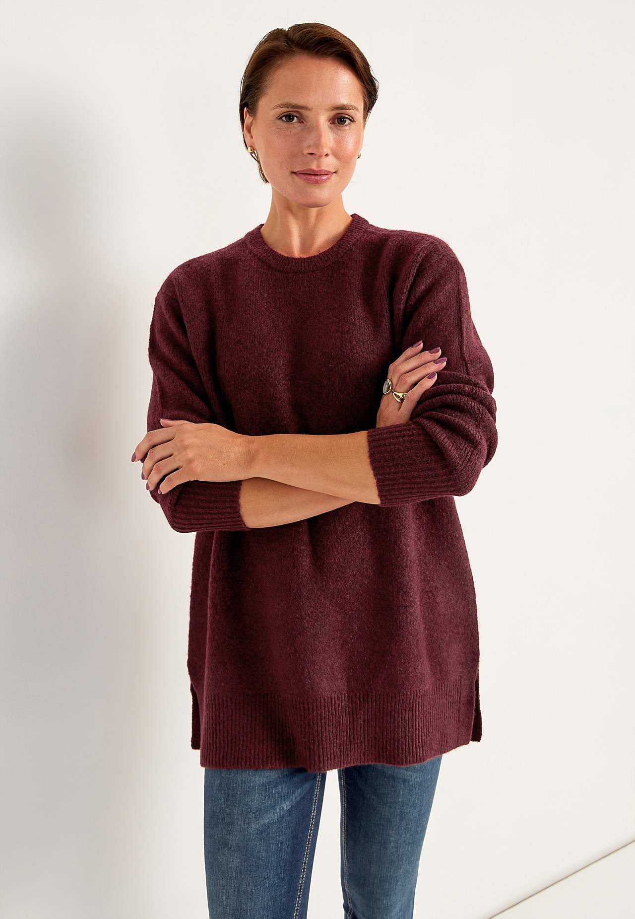 Strikket tunika med slidser