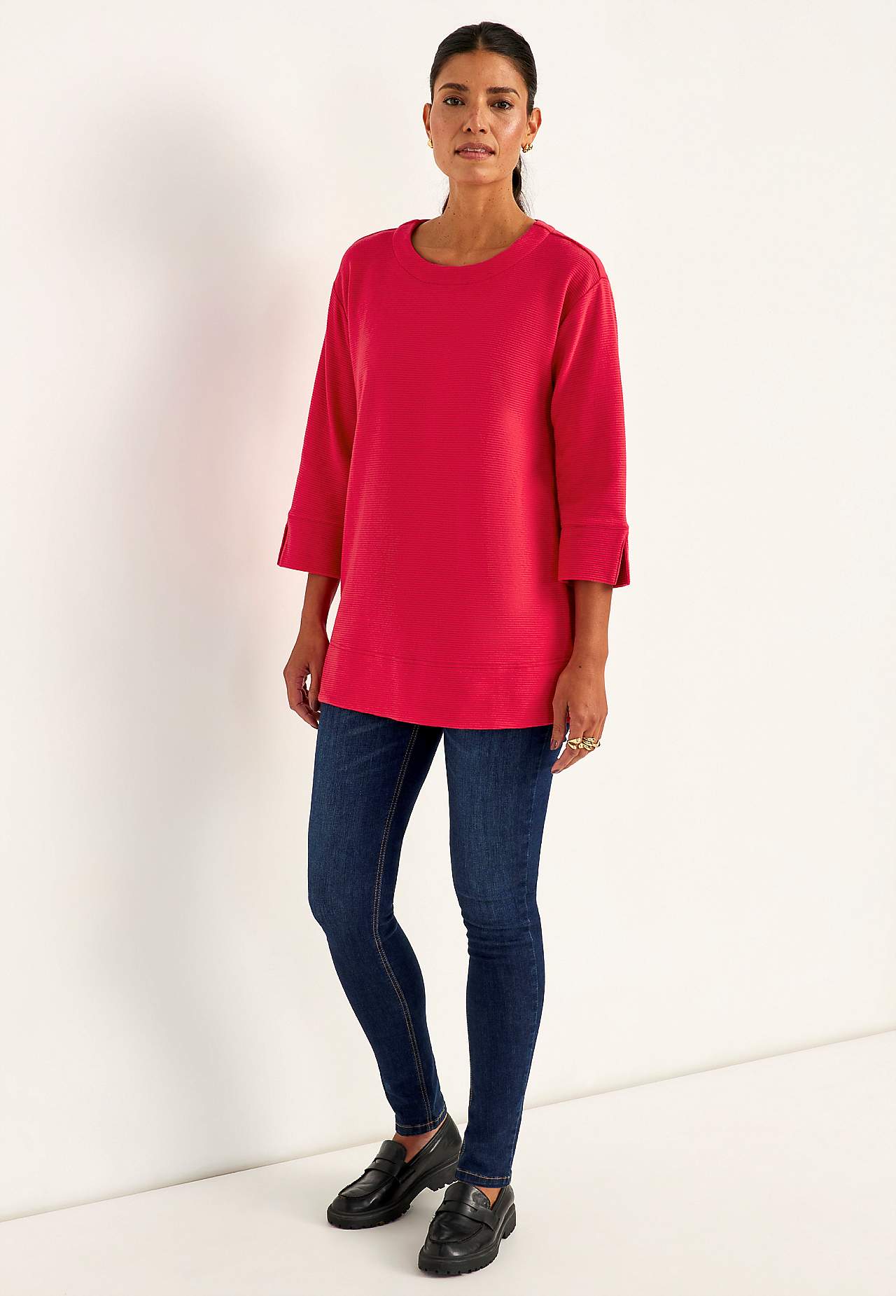 Jerseytunika med slidser