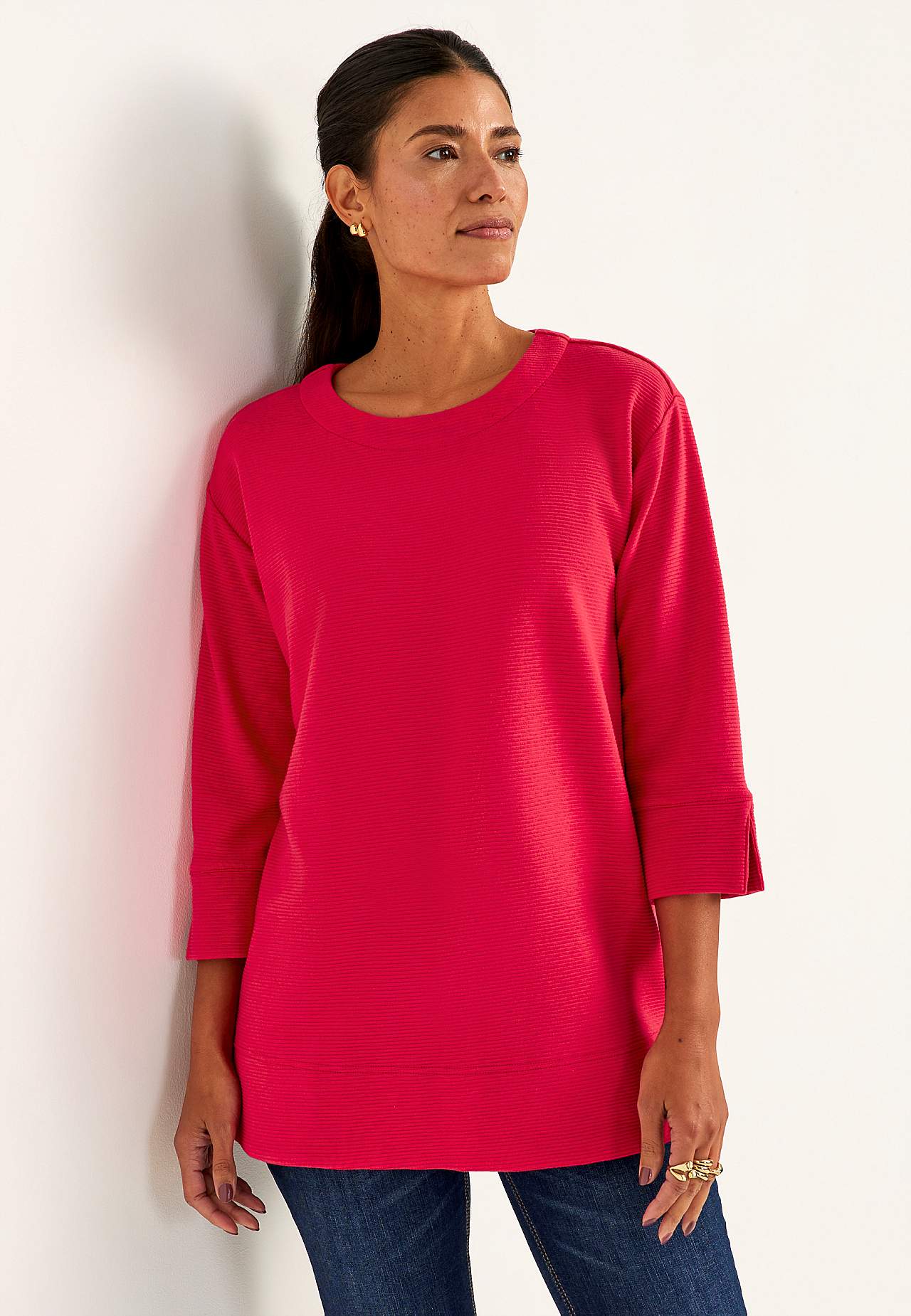 Jerseytunika med slidser