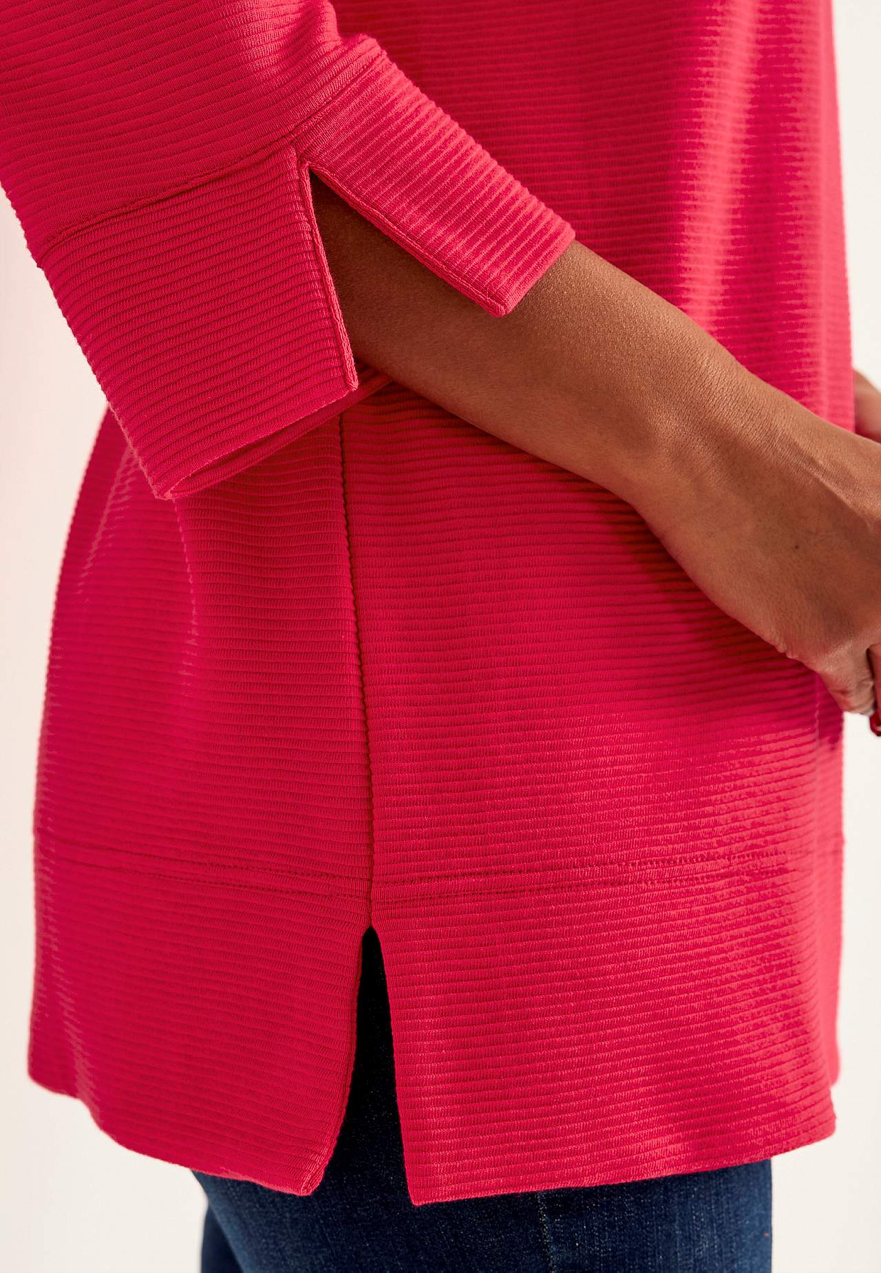 Jerseytunika med slidser