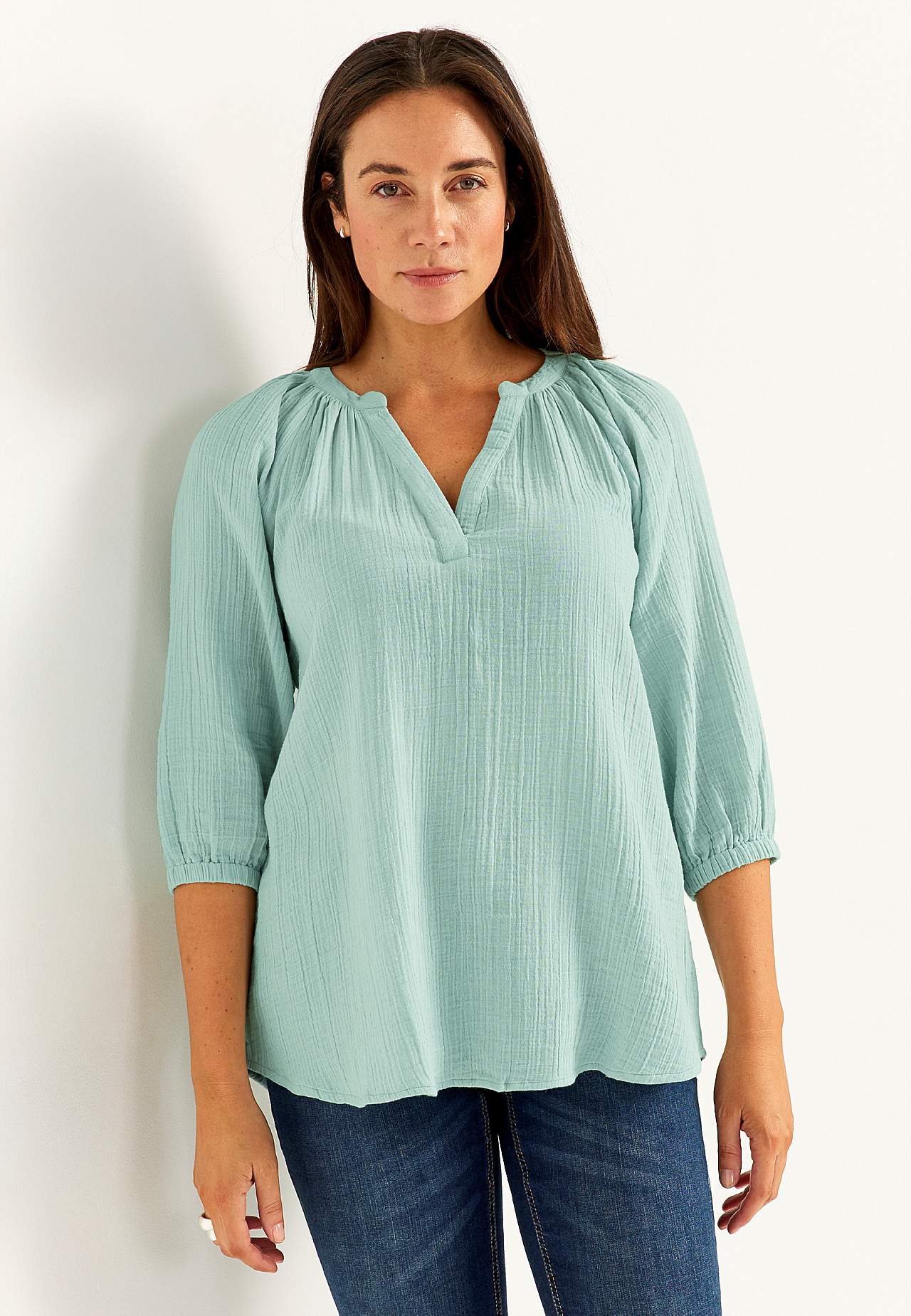 Tunika i rynket bomuld