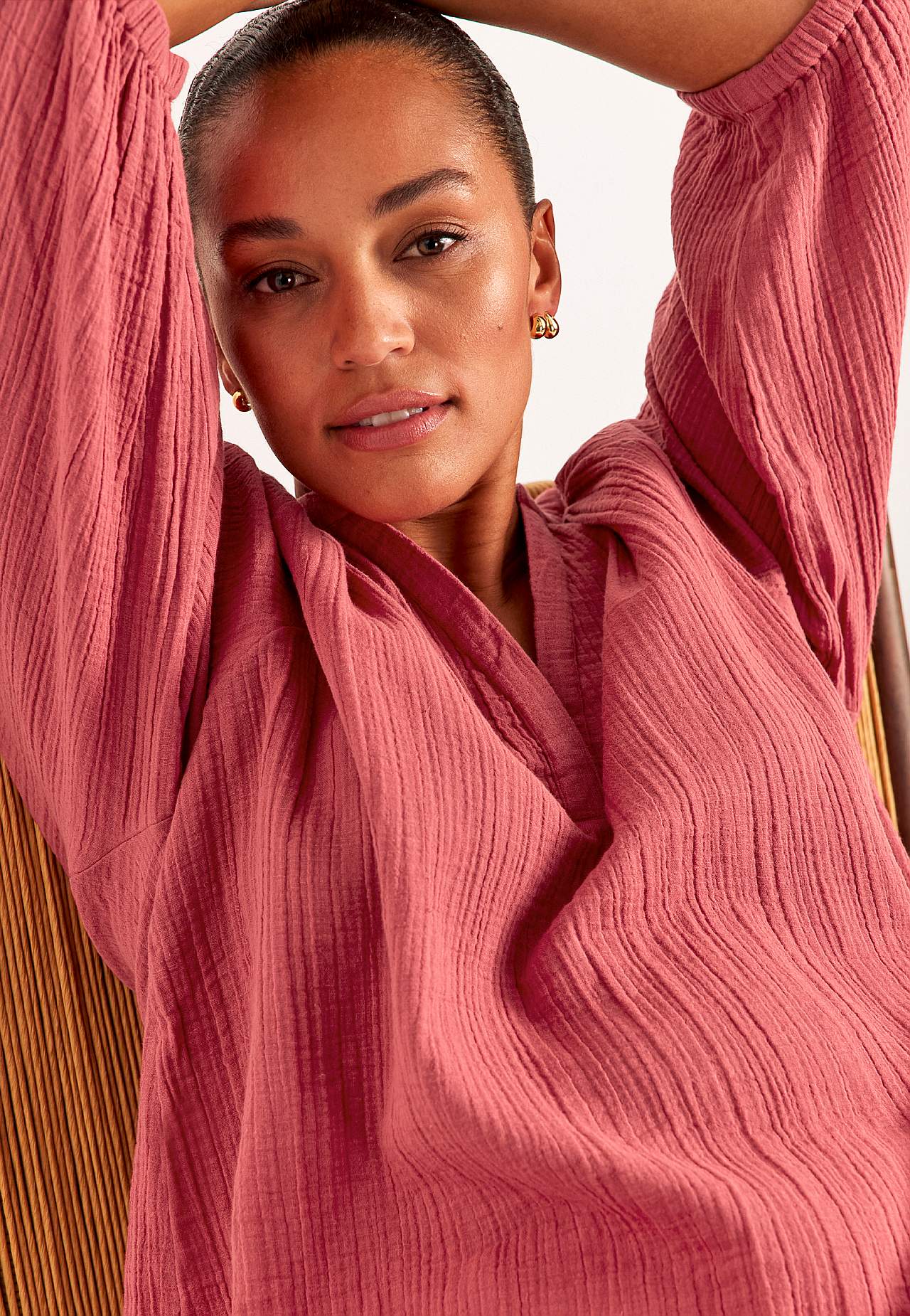 Tunika i rynket bomuld