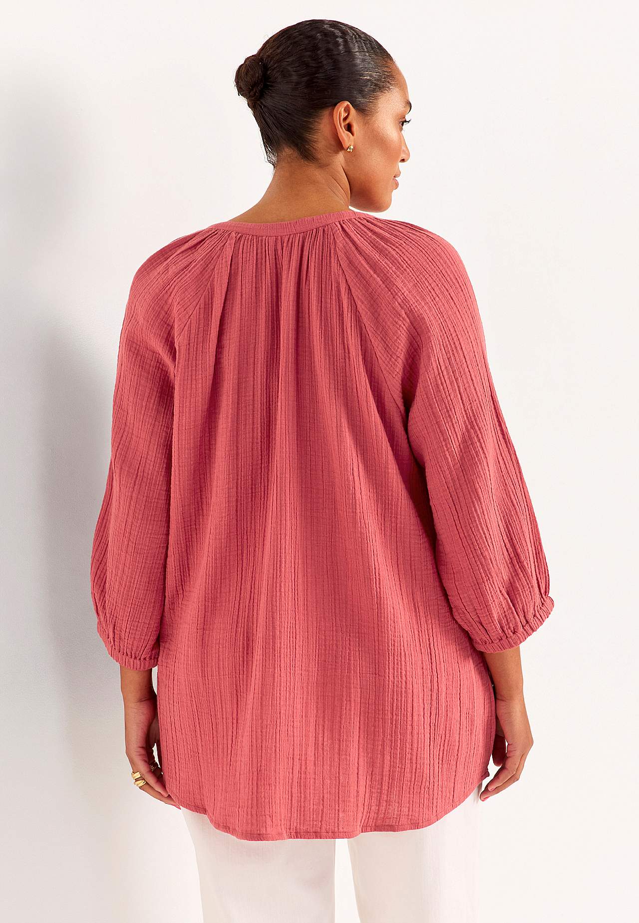 Tunika i rynket bomuld