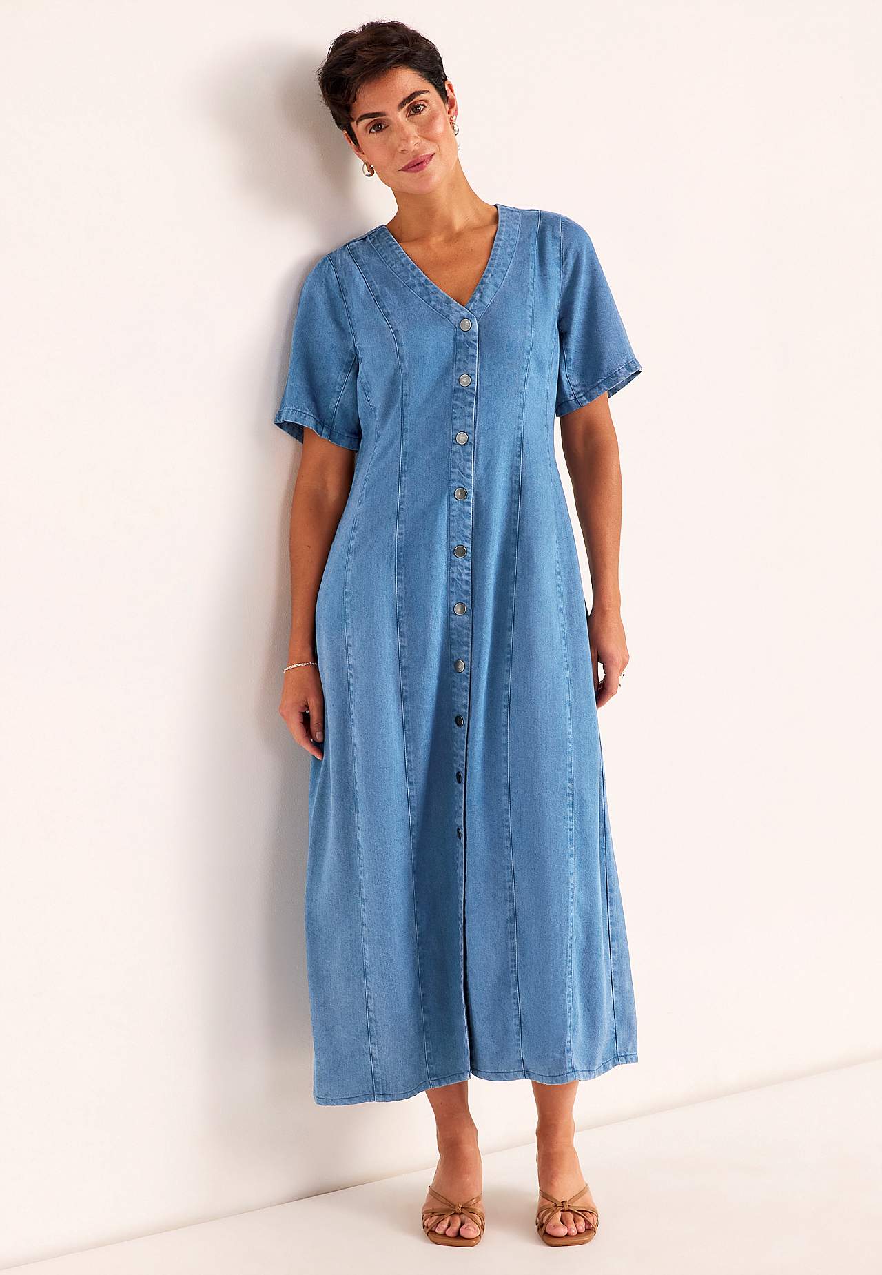 Ultrablød Premium cowboykjole med knapper