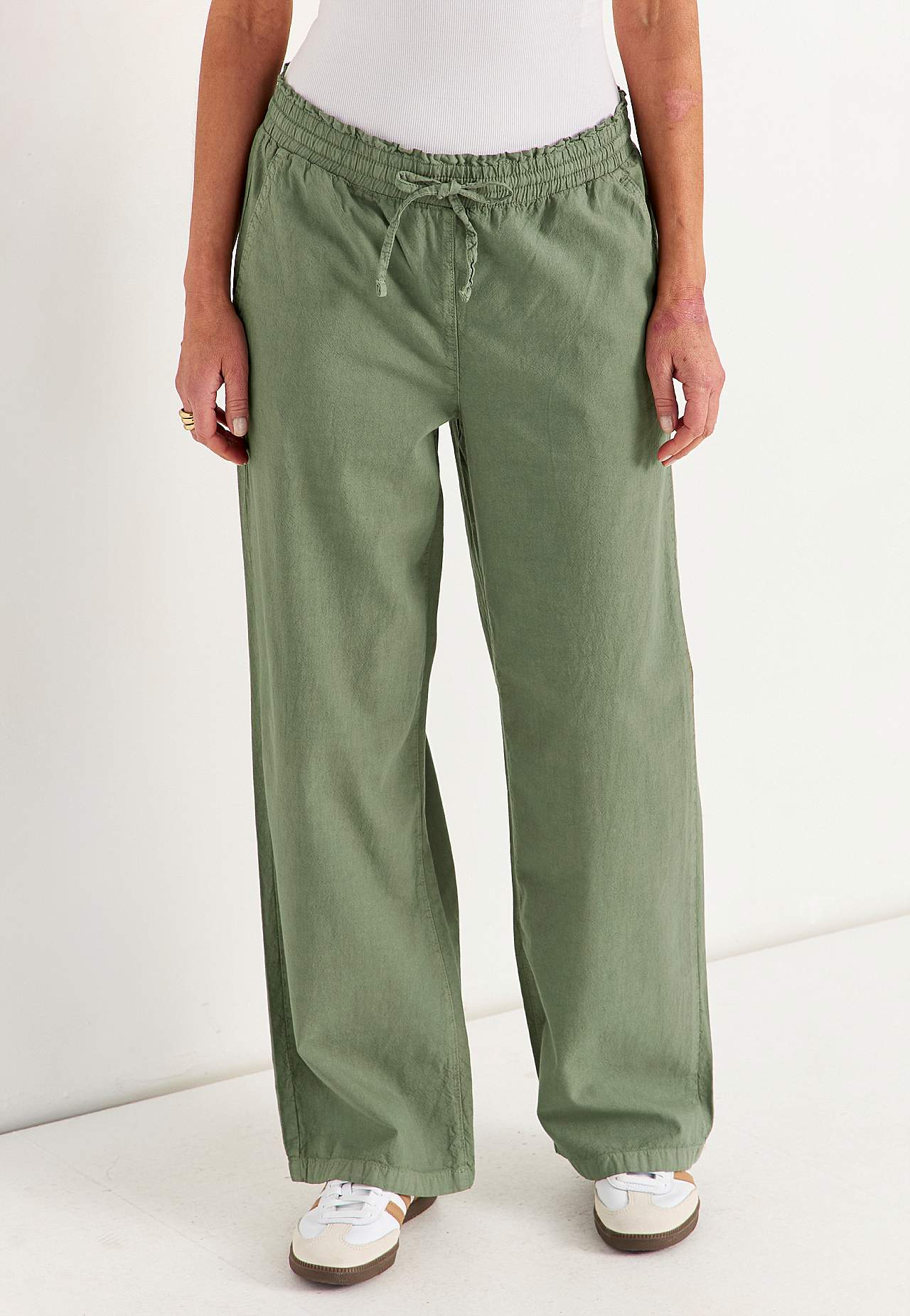 Bukser i vasket bomuld