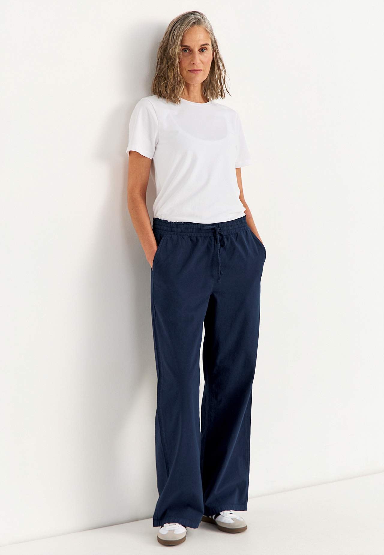 Bukser i vasket bomuld