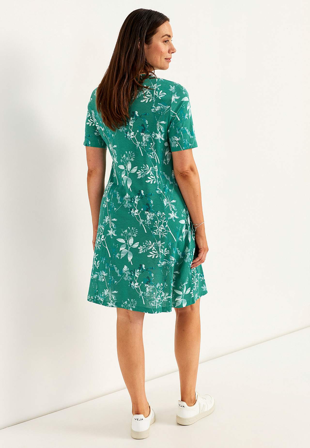 Mønstret jerseykjole med lommer