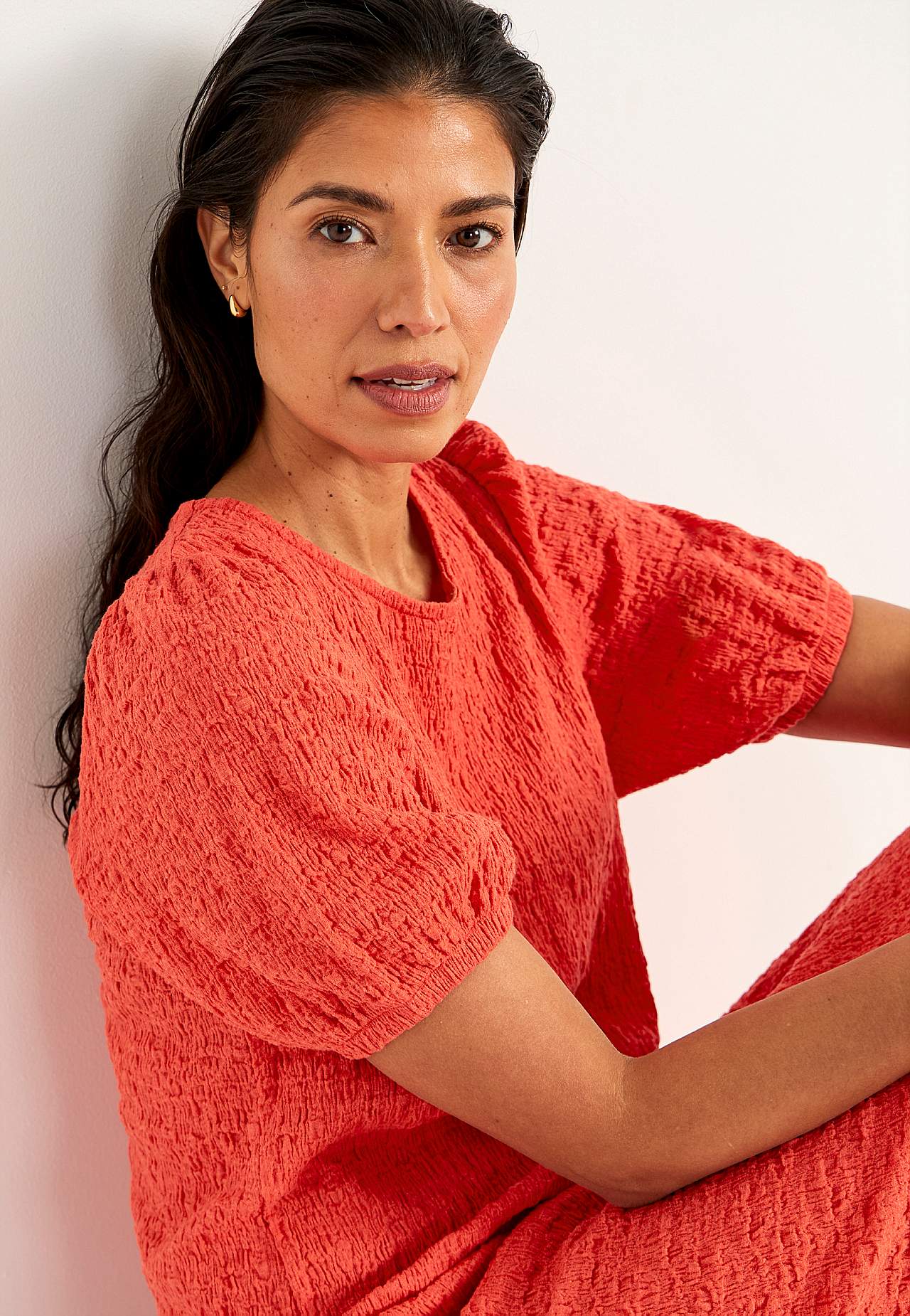 Jerseykjole med struktur