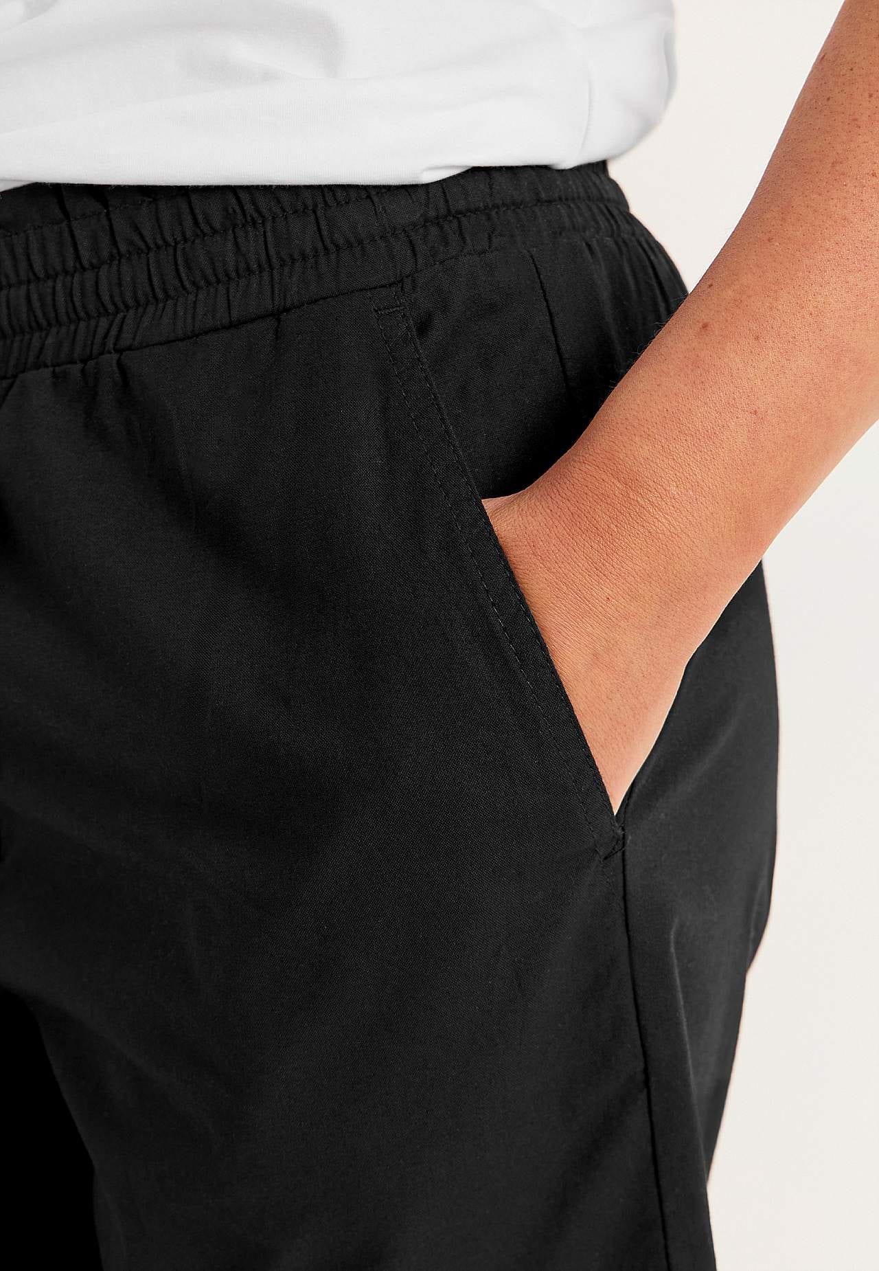 Shorts i vasket bomuld