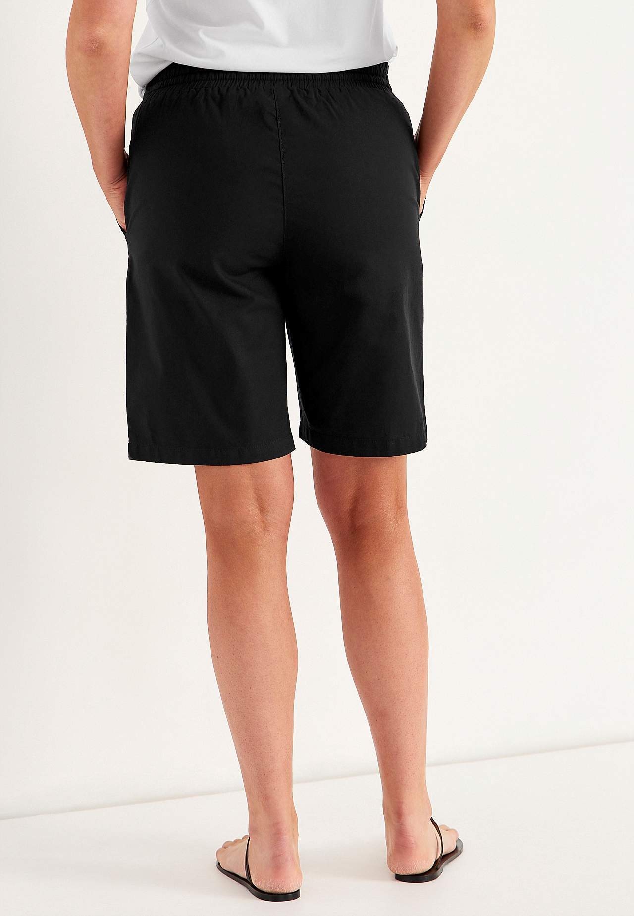 Shorts i vasket bomuld