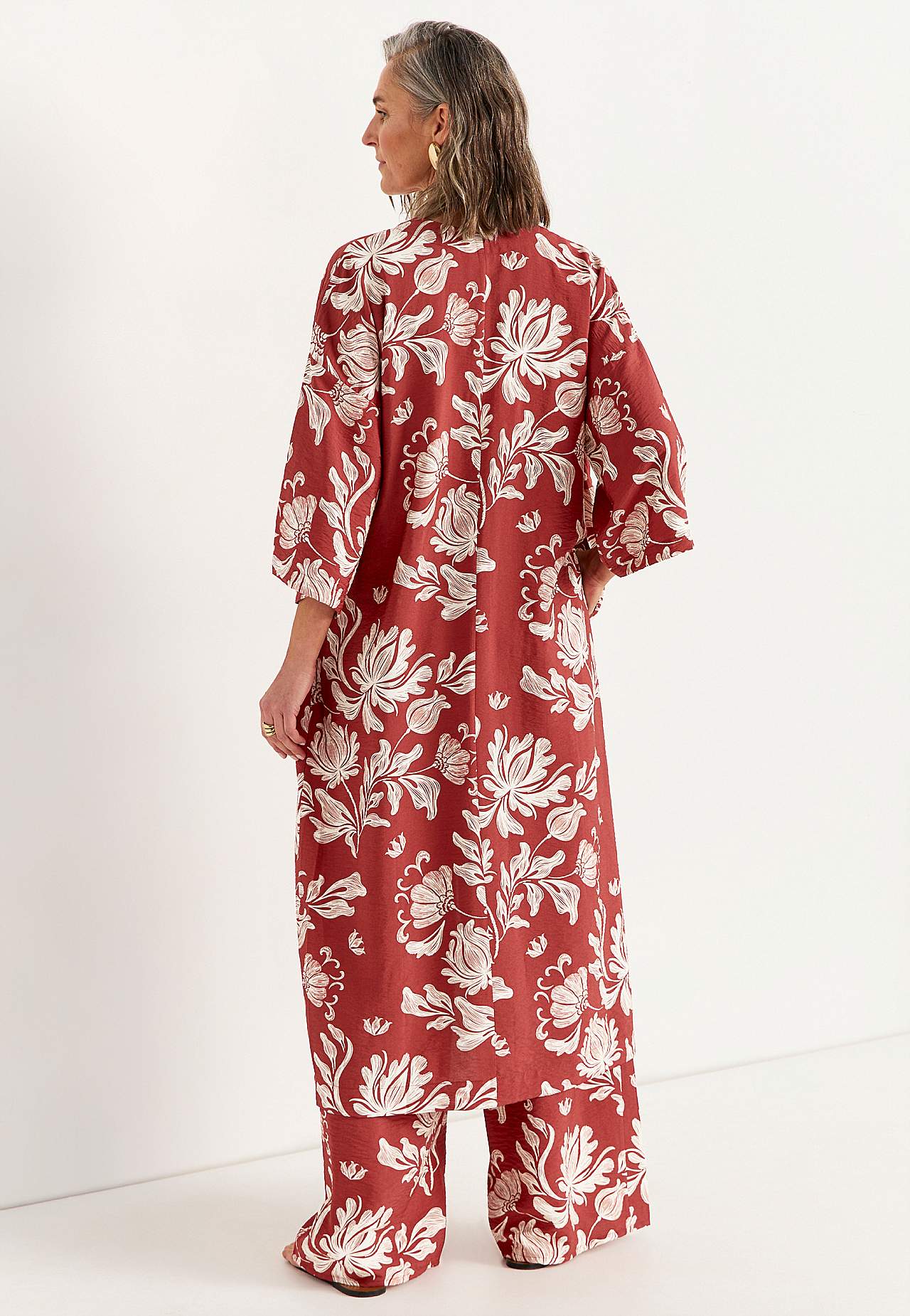 Åben kaftan med lommer