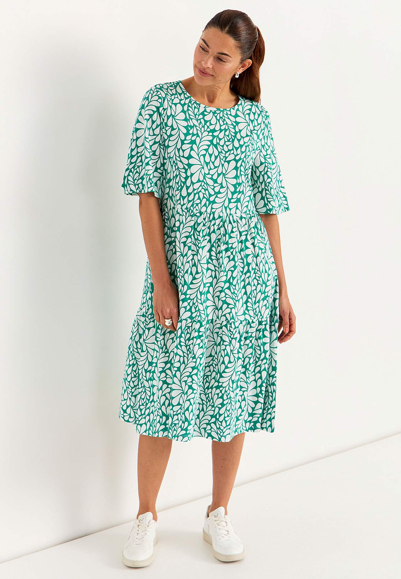 Jerseykjole med volant