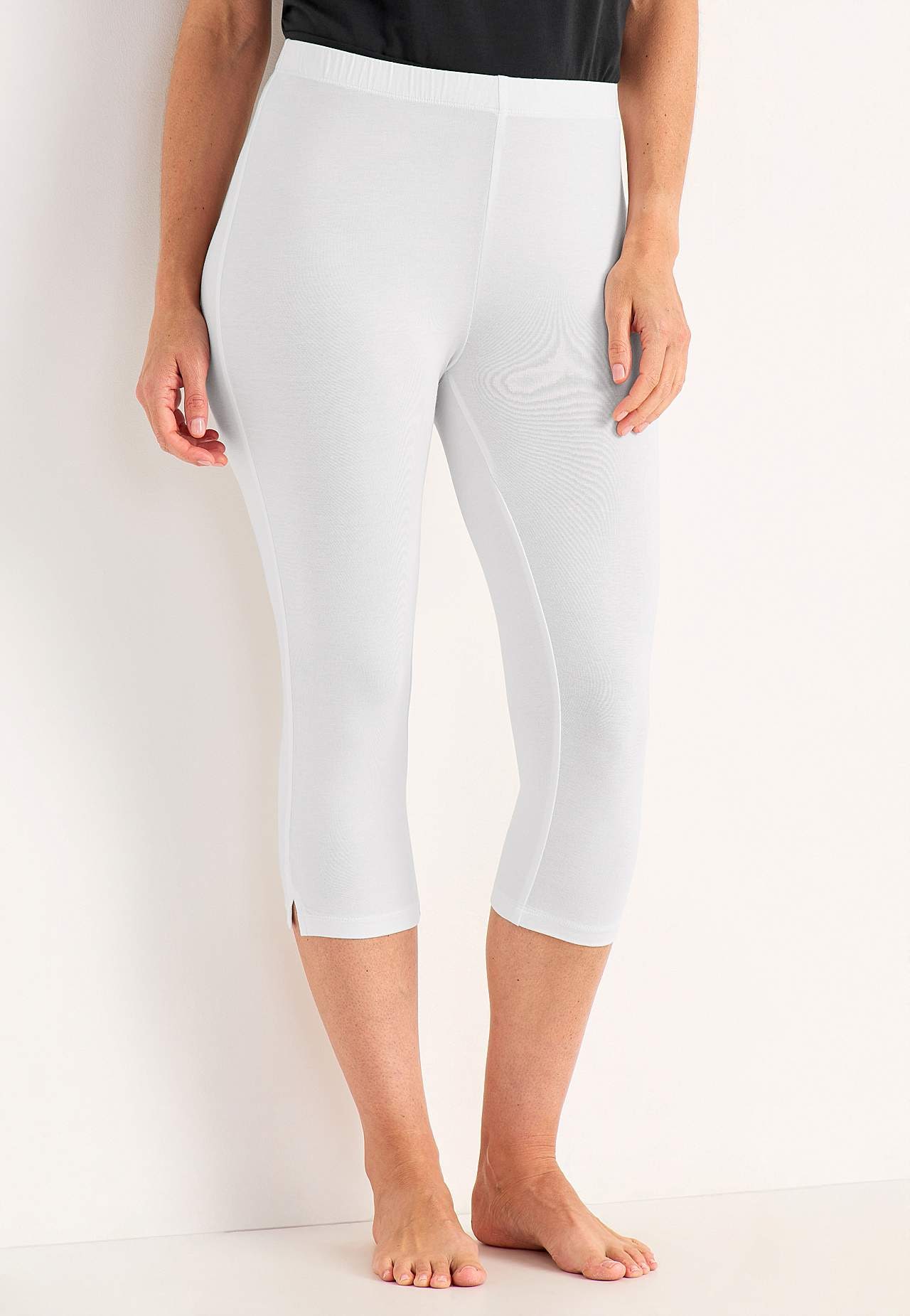 Capri leggings med sideslidser
