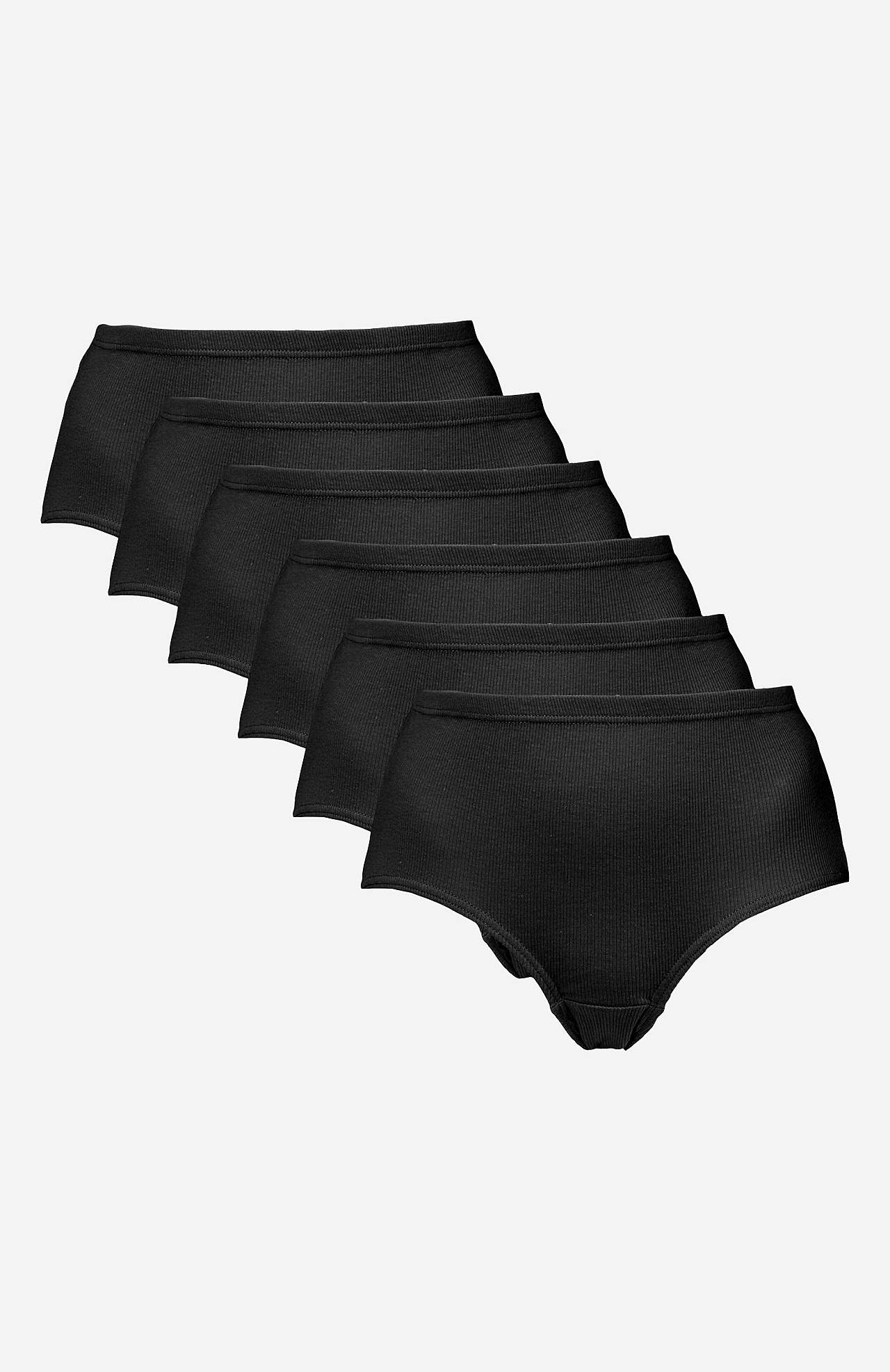 Ribbet trusse i bomuld Lisa 6-pack