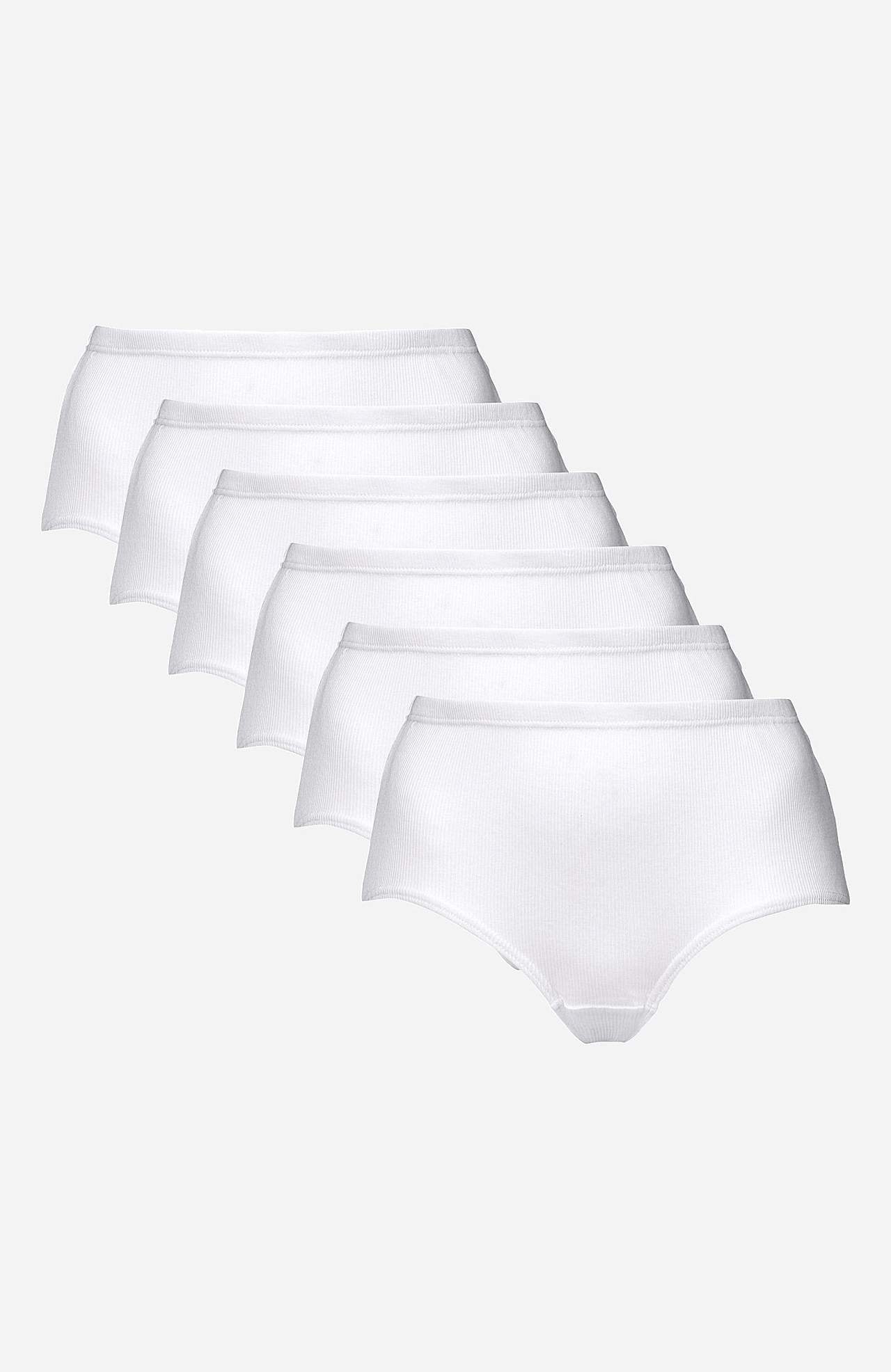 Ribbet trusse i bomuld Lisa 6-pack