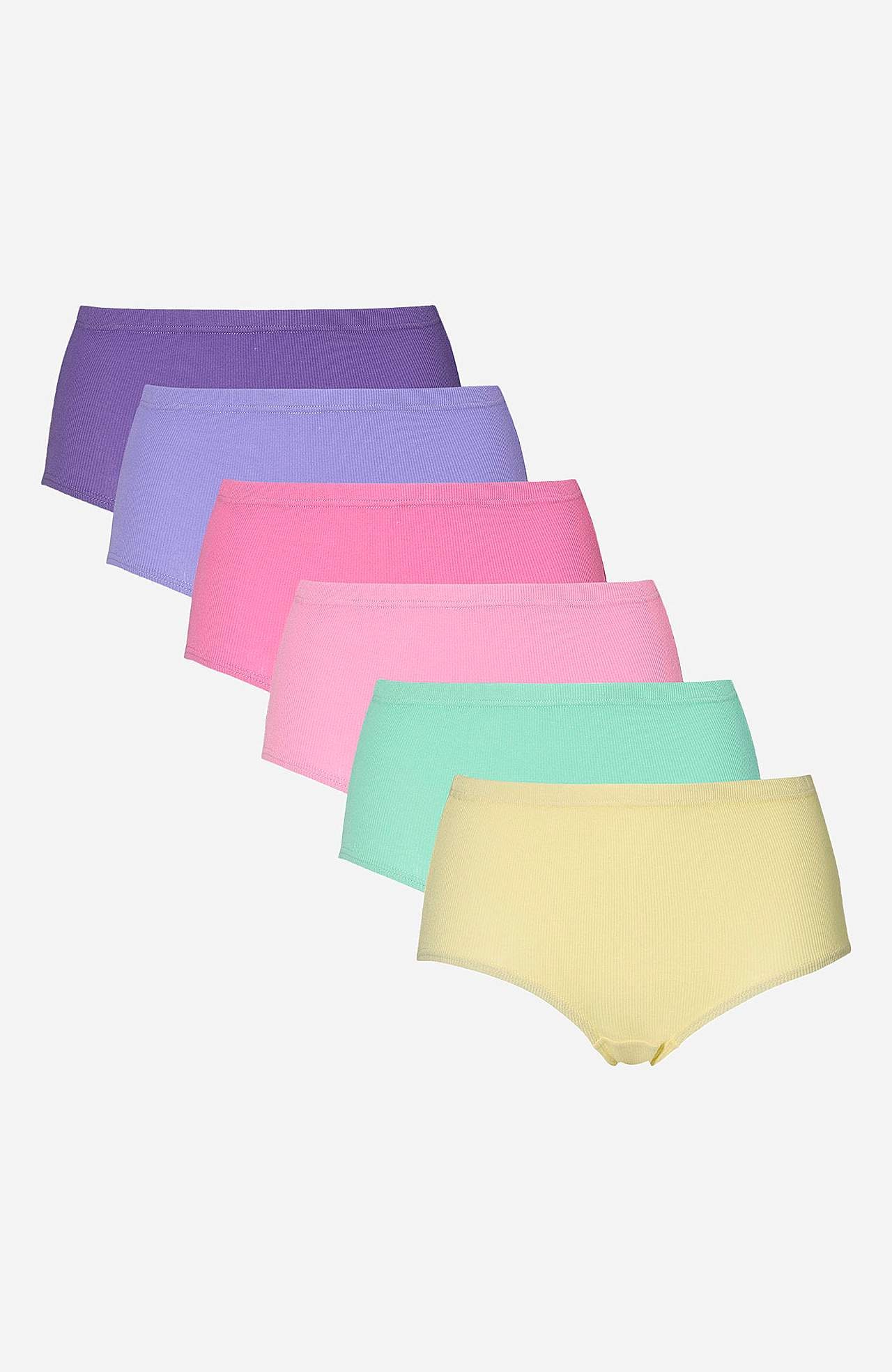 Ribbet trusse i bomuld Lisa 6-pack