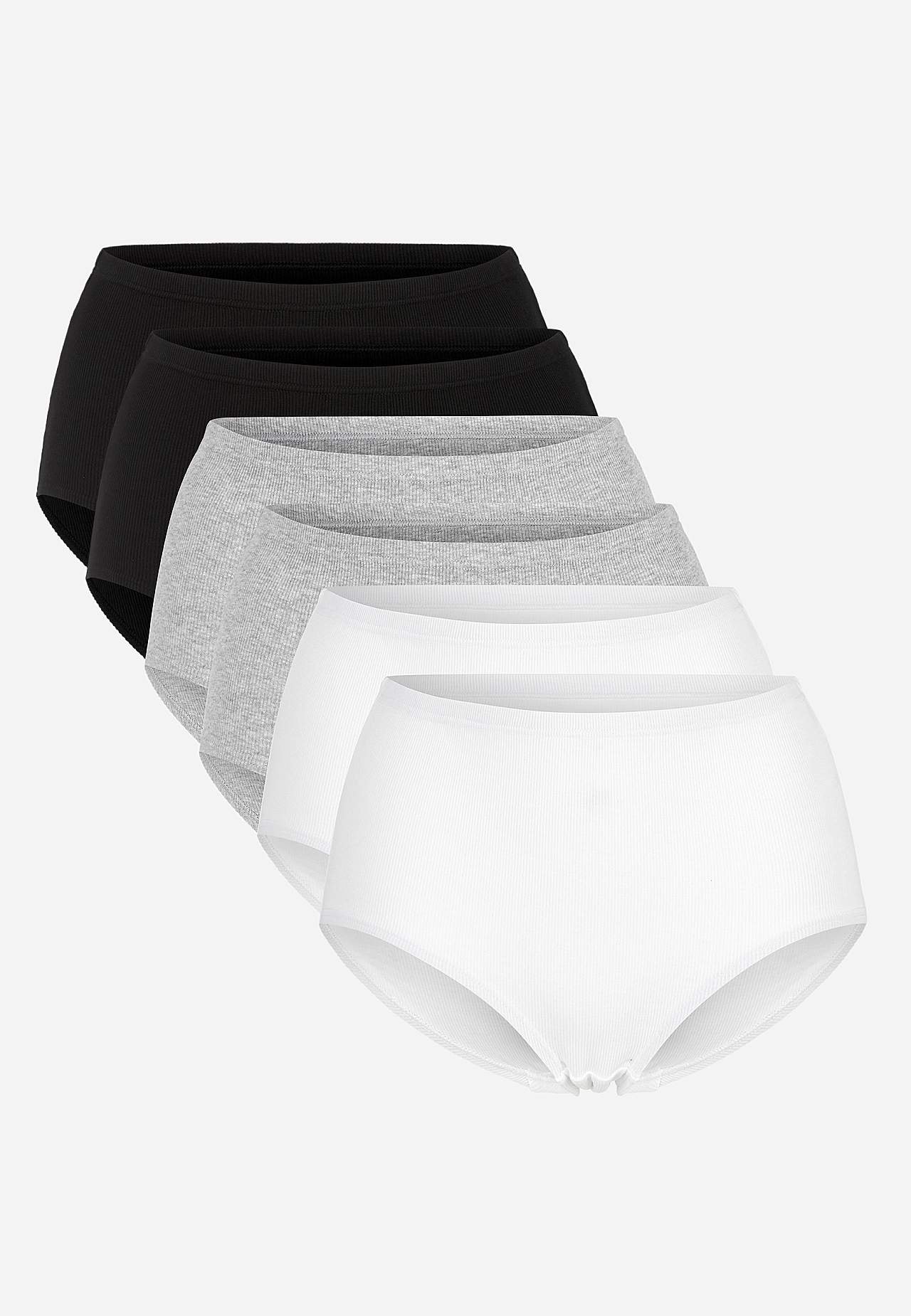 Ribbet trusse i bomuld Lisa 6-pack