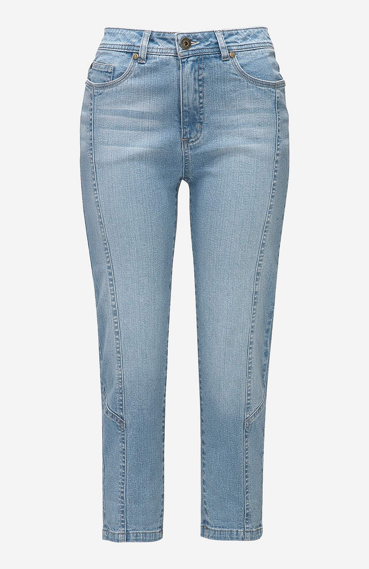 Crop jeans med design med fem lommer