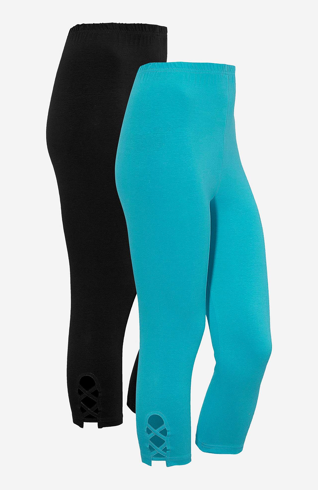 Capri leggings med dejlige detaljer 2-pack