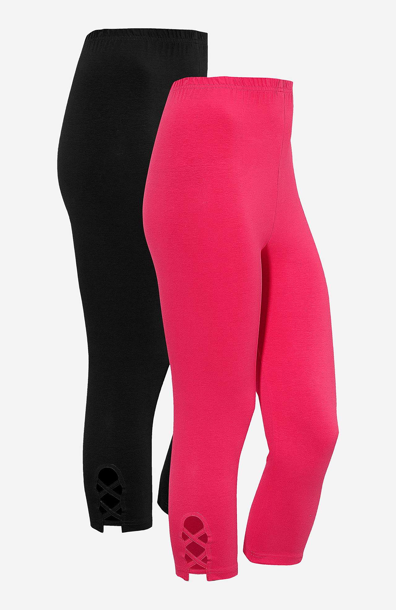 Capri leggings med dejlige detaljer 2-pack