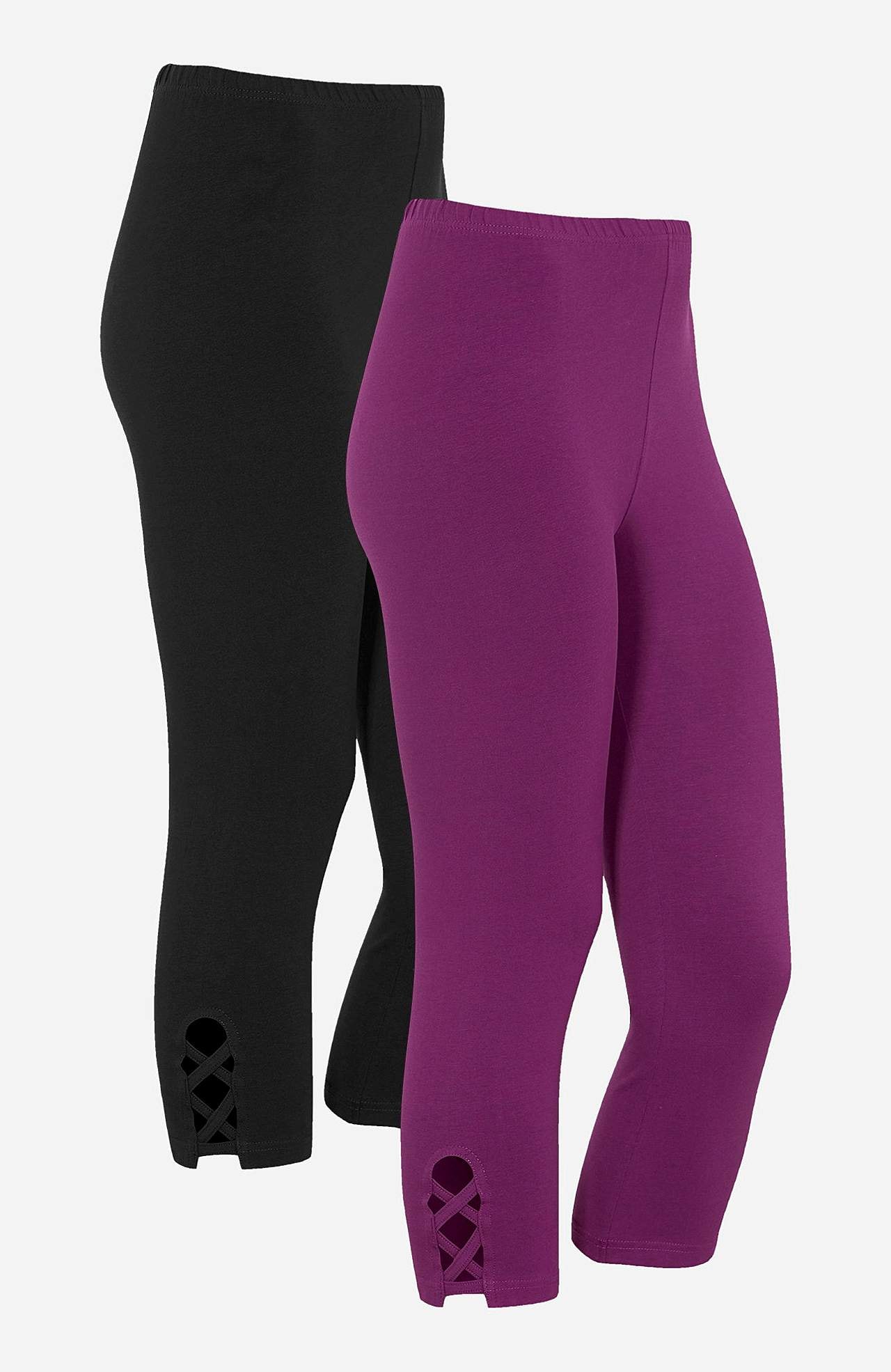Capri leggings med dejlige detaljer 2-pack