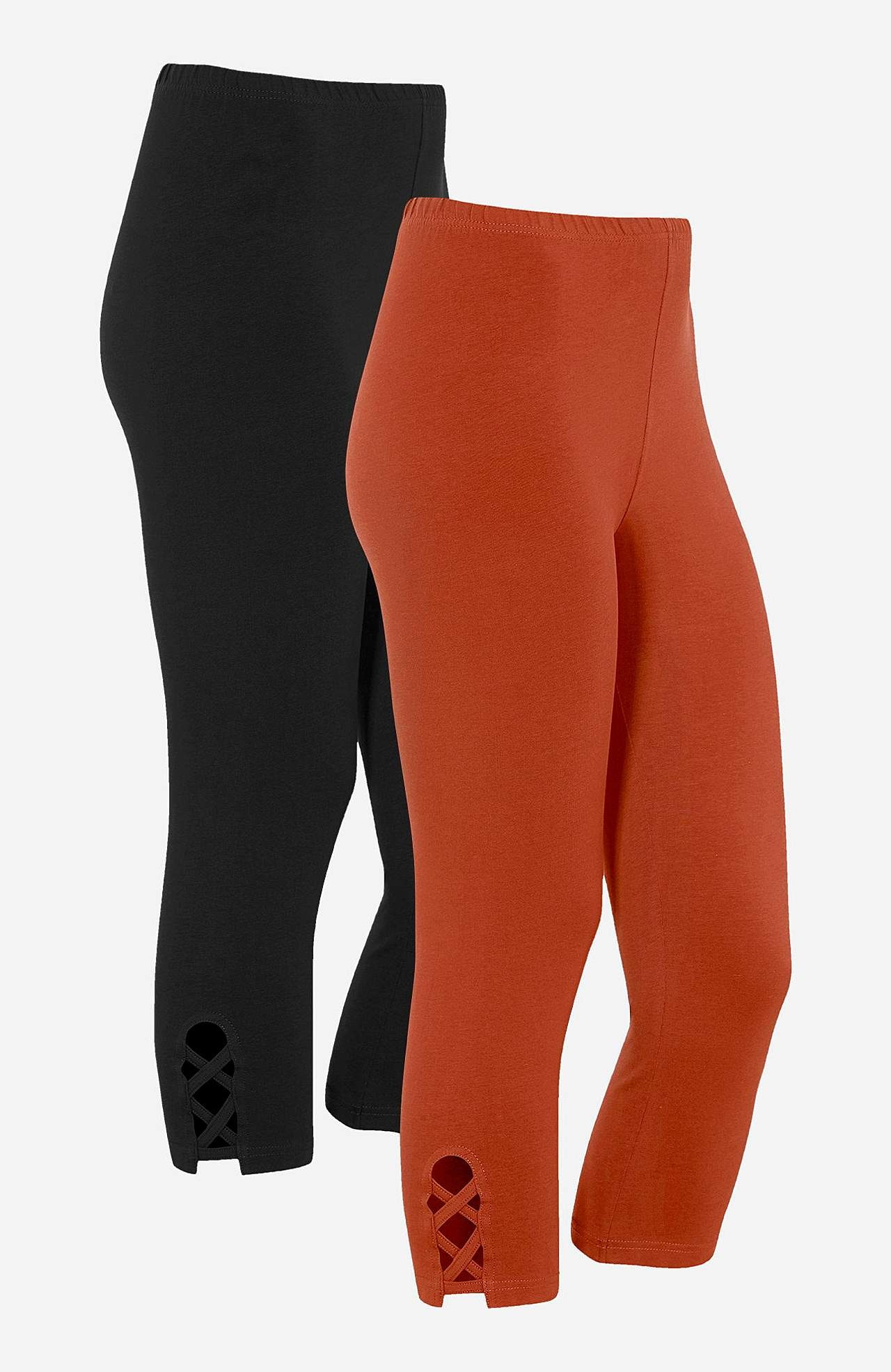 Capri leggings med dejlige detaljer 2-pack