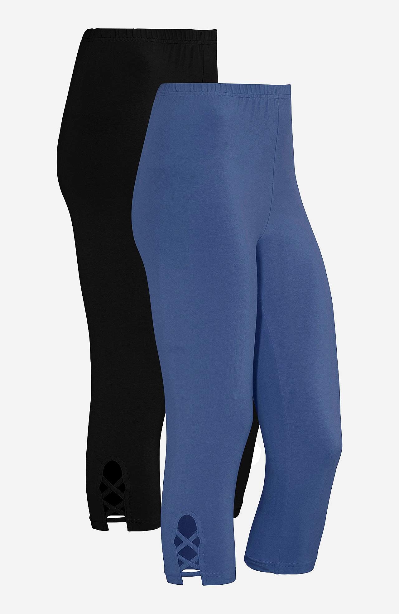 Capri leggings med dejlige detaljer 2-pack