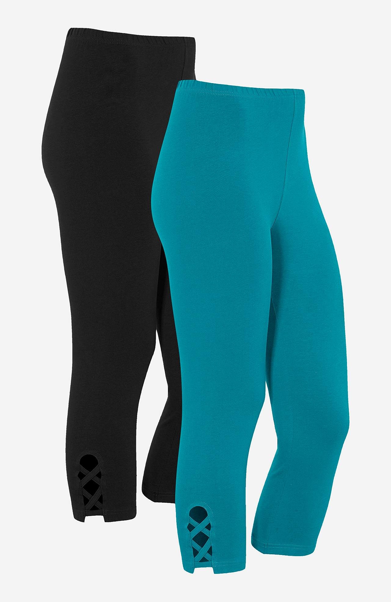 Capri leggings med dejlige detaljer 2-pack